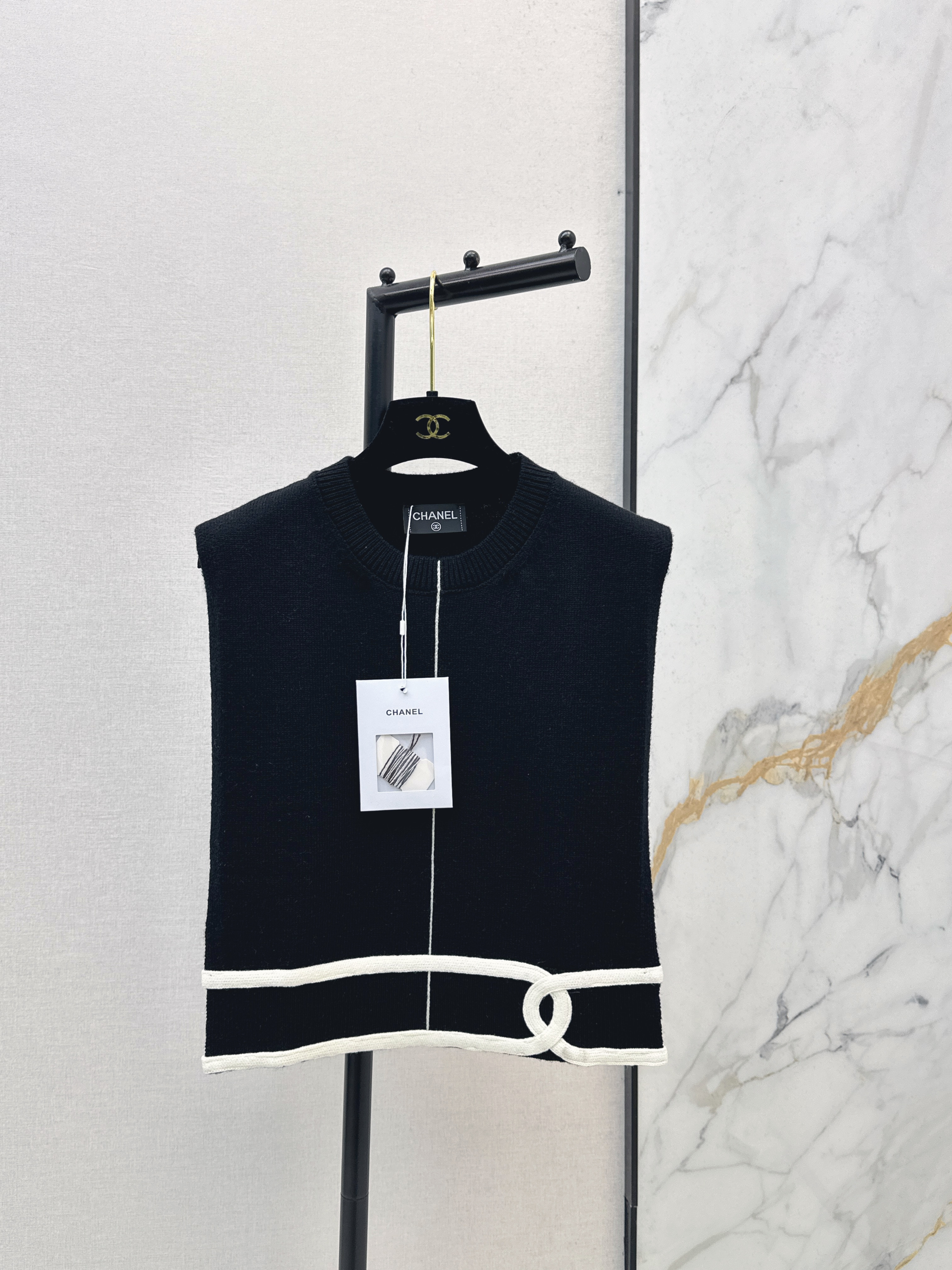 Chan 26ss jacquard knit vest