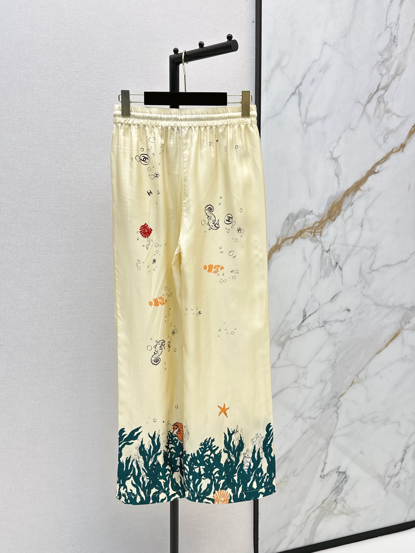 Chan 26ss print silk pants