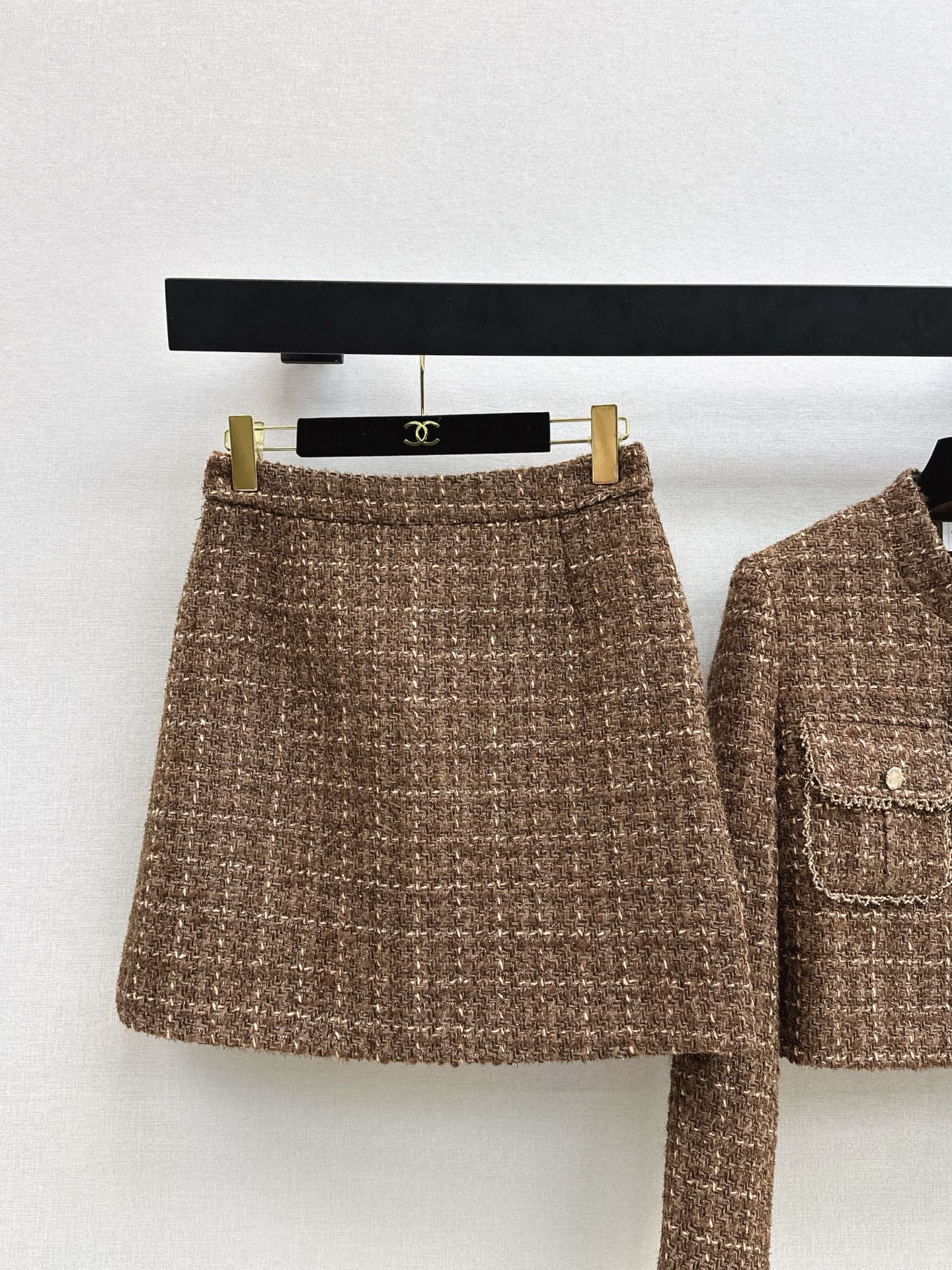 Chan 26ss woven jacket skirts sets