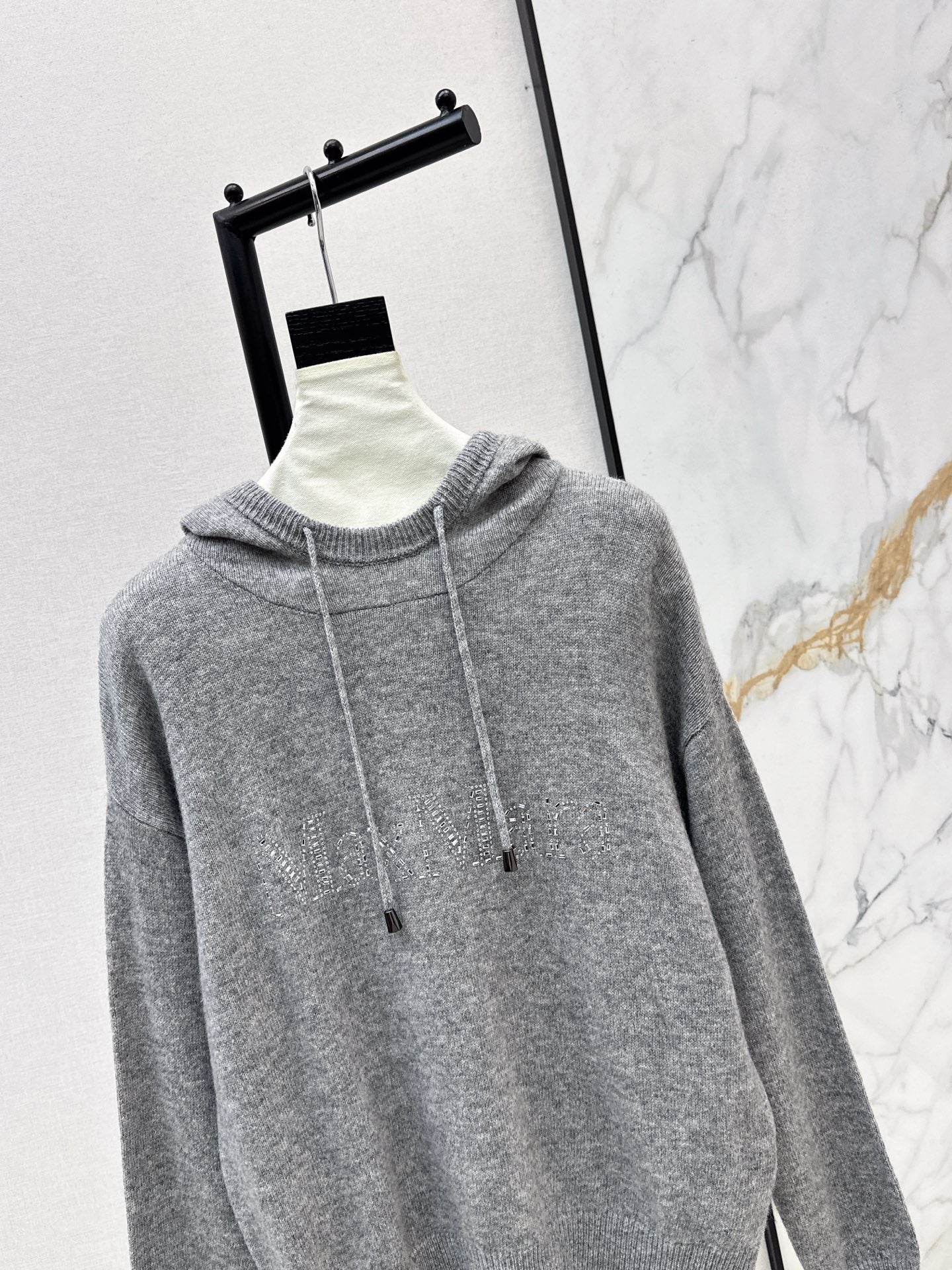 Max 26ss rhinestone hooded sweater