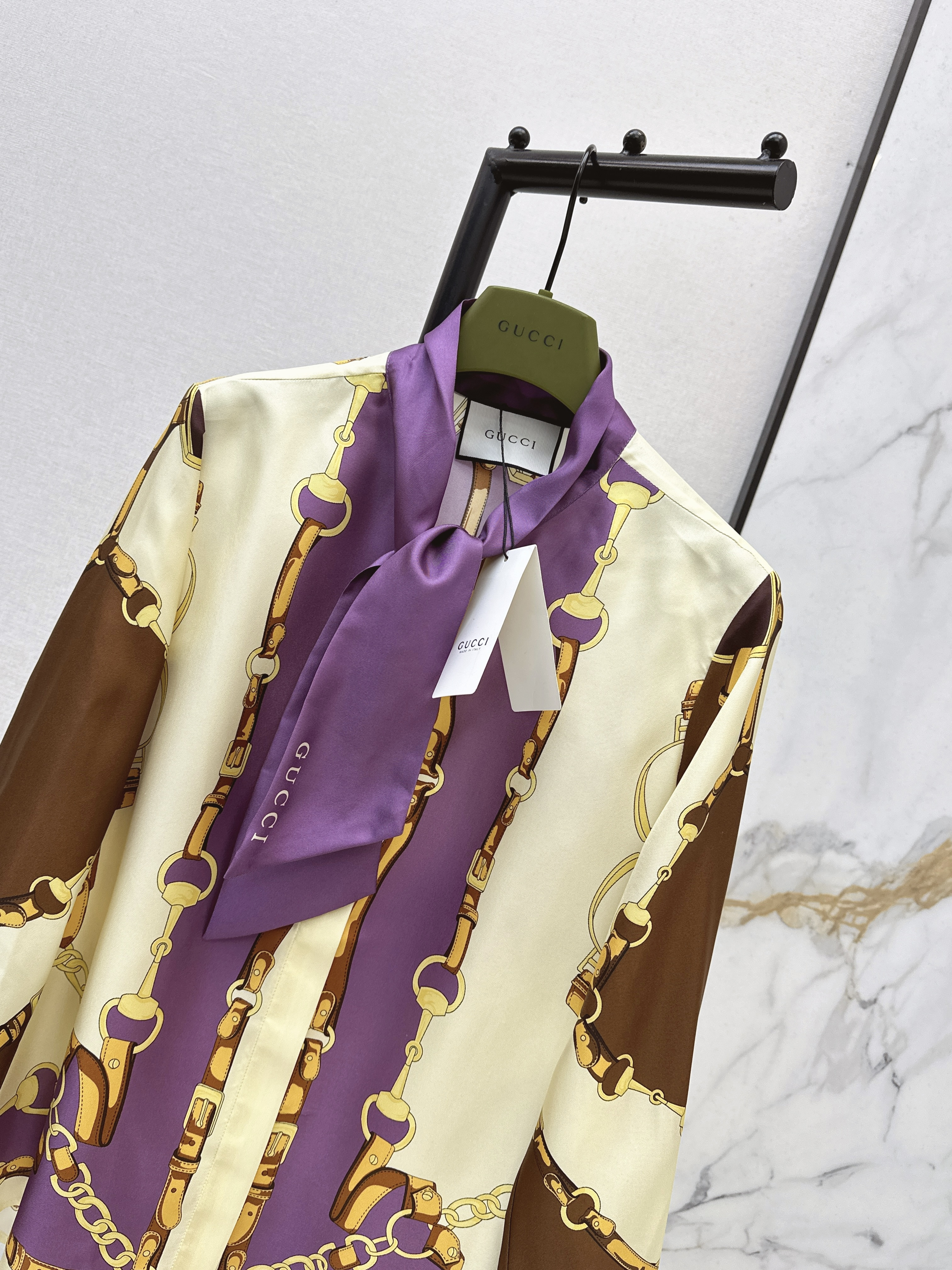 Guc 26ss print silk shirt