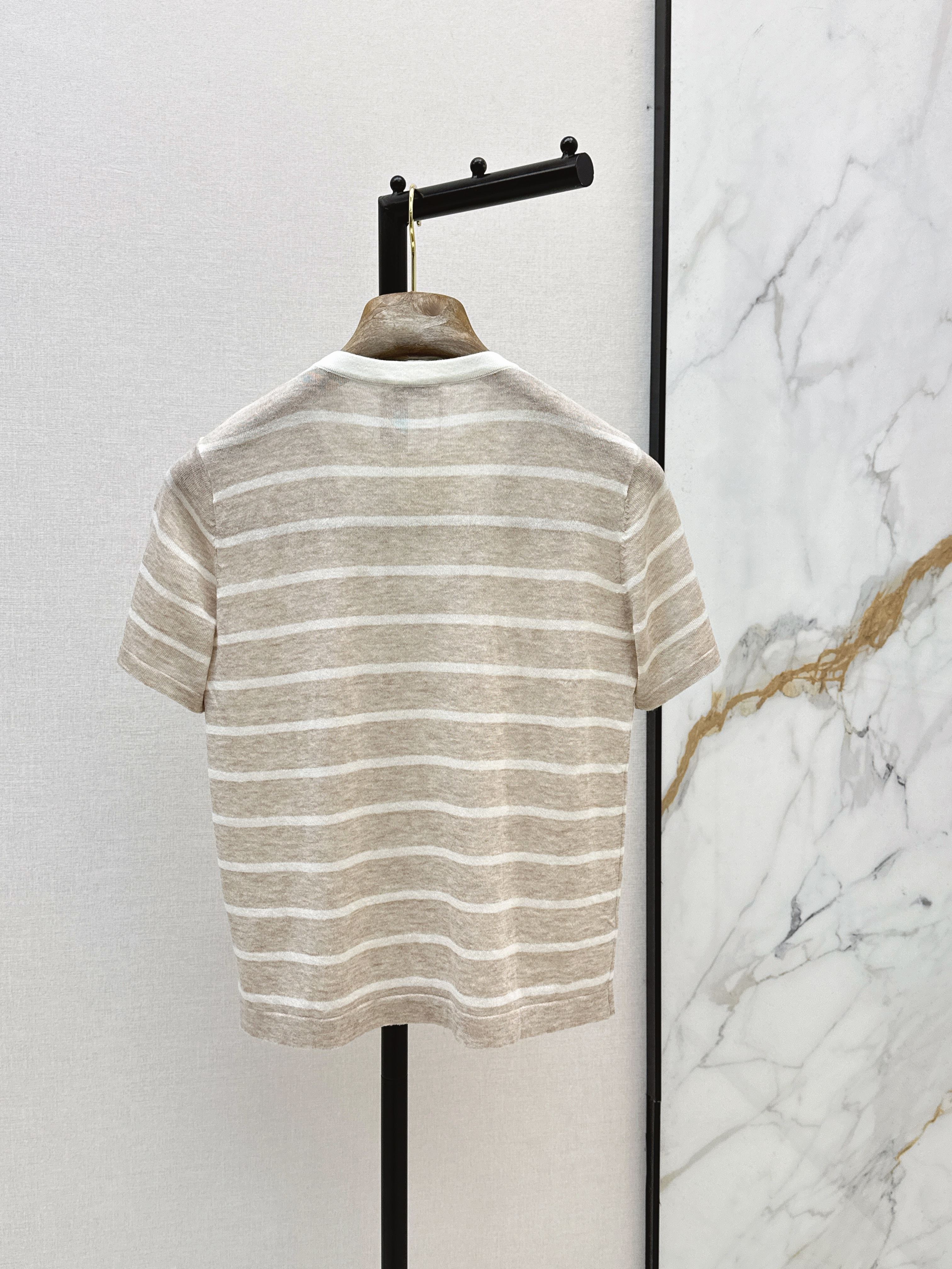 Brune 26SS Beige Striped Knit Top