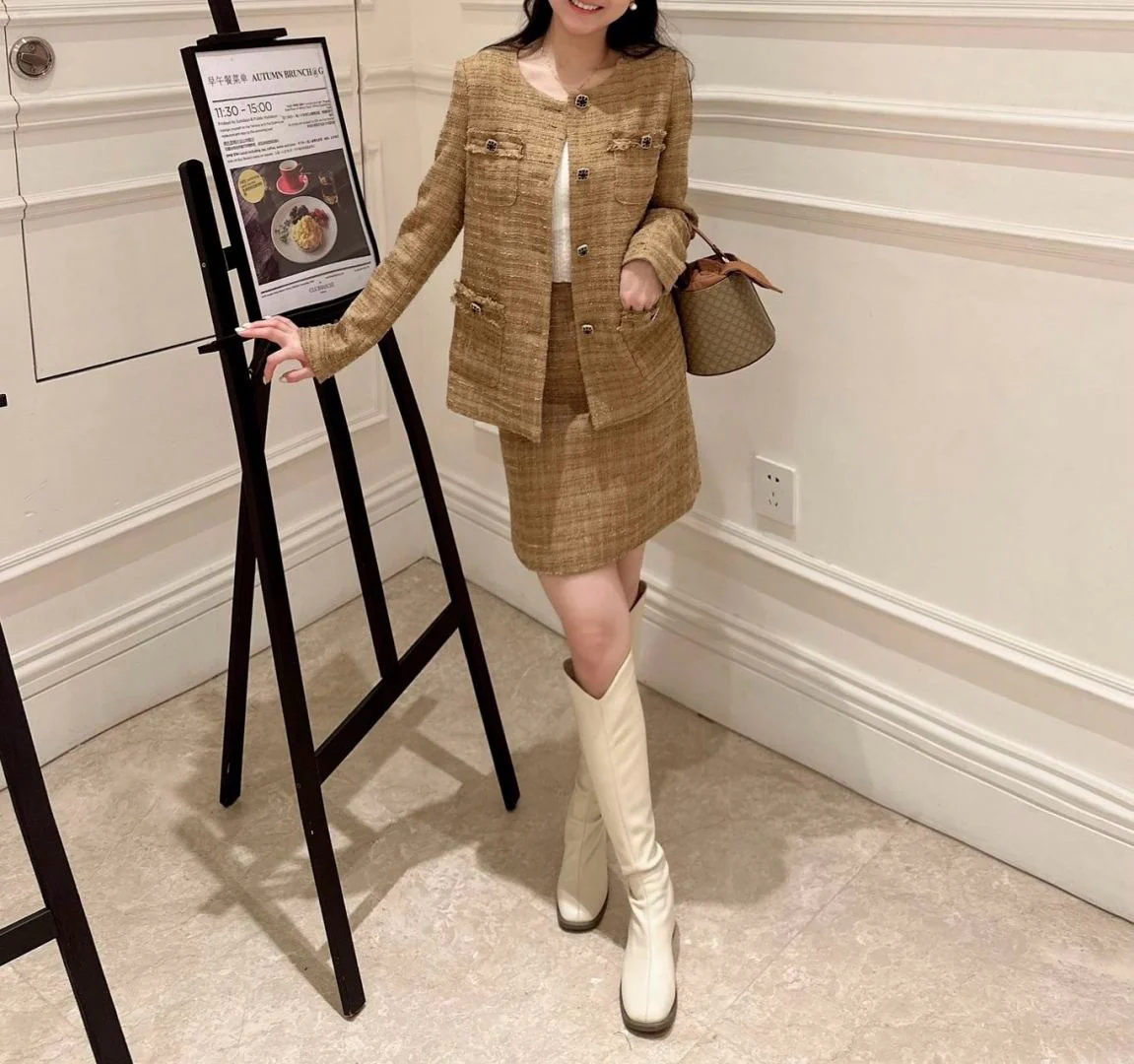 Chan 25fw woven tweed suit