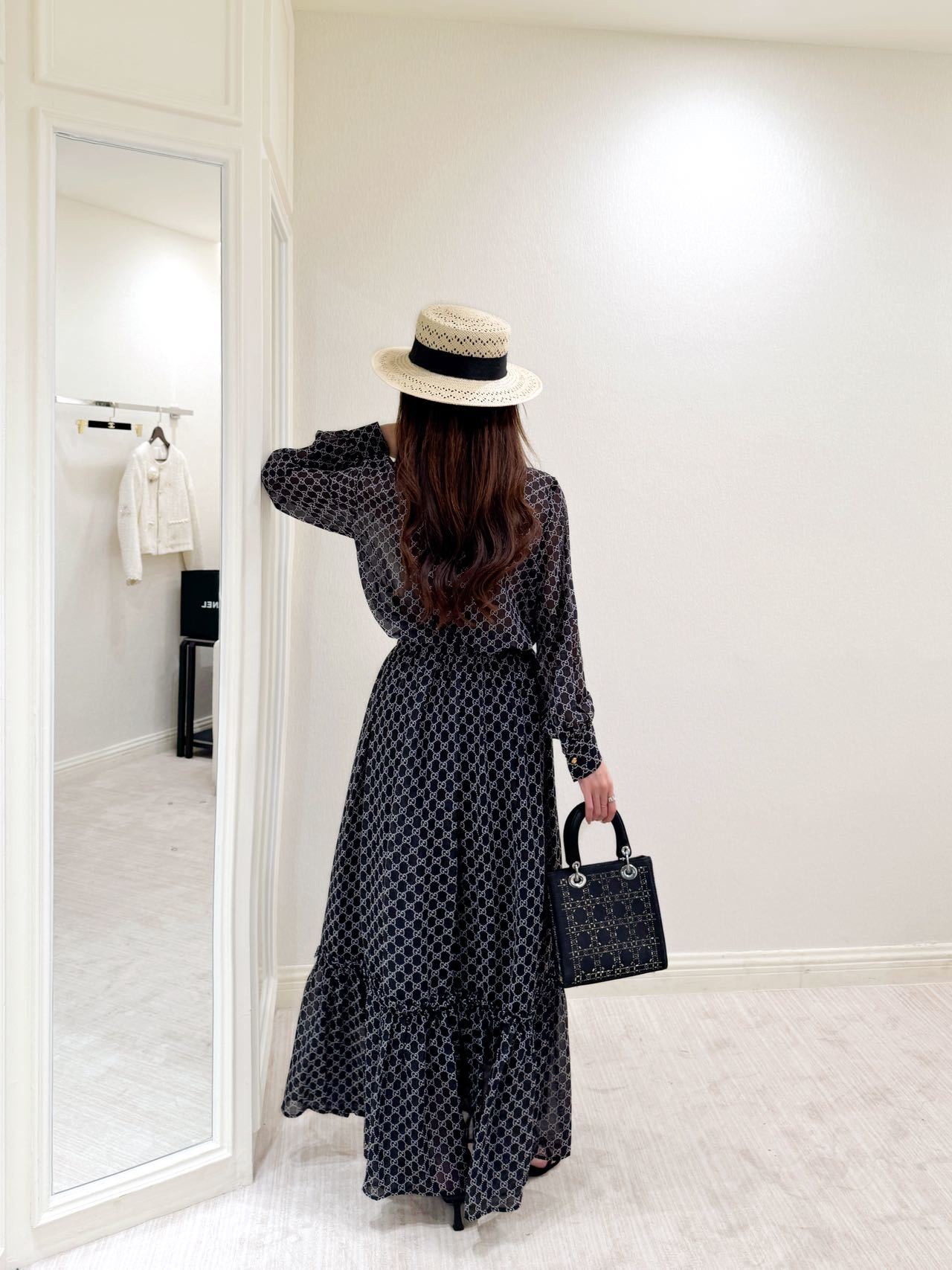 Guc 26ss print shirt skirt sets