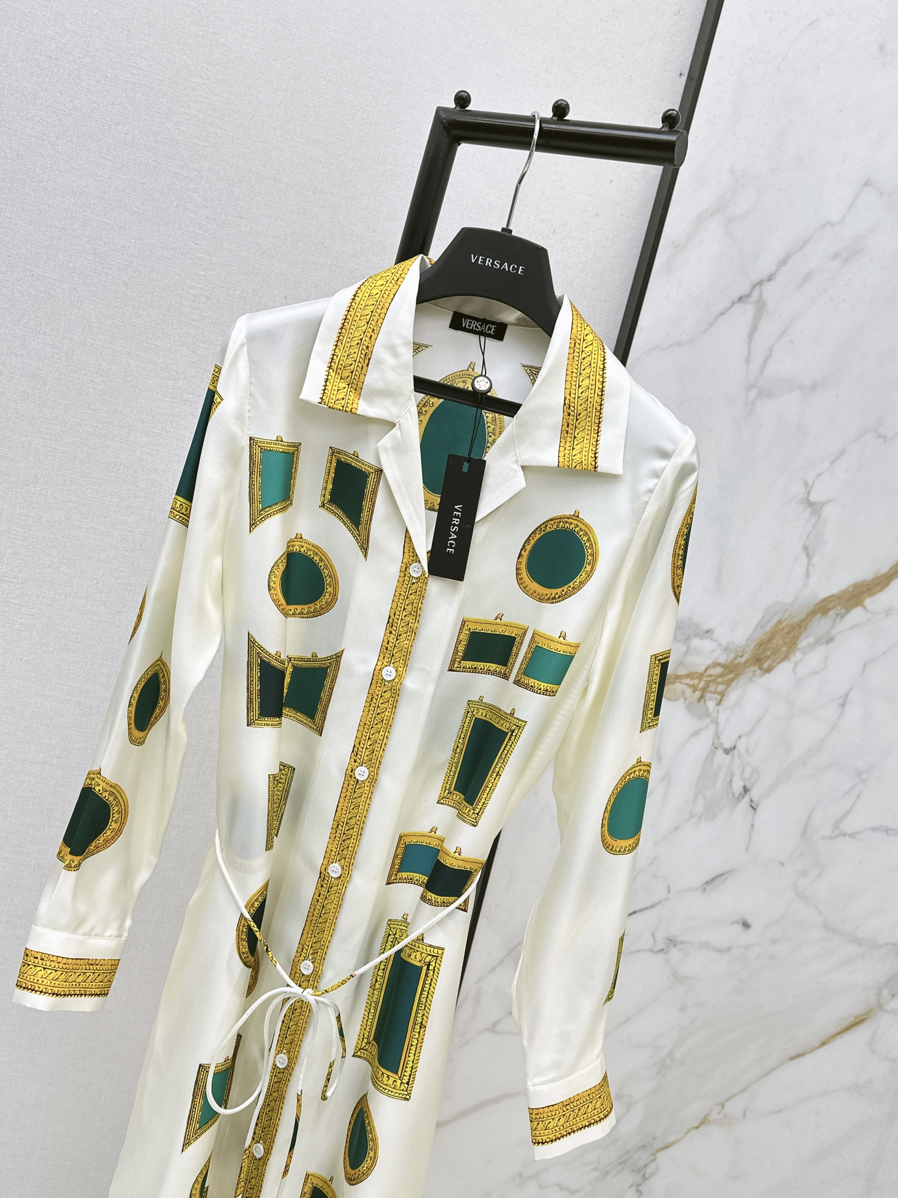 Ver 26ss silk print dress