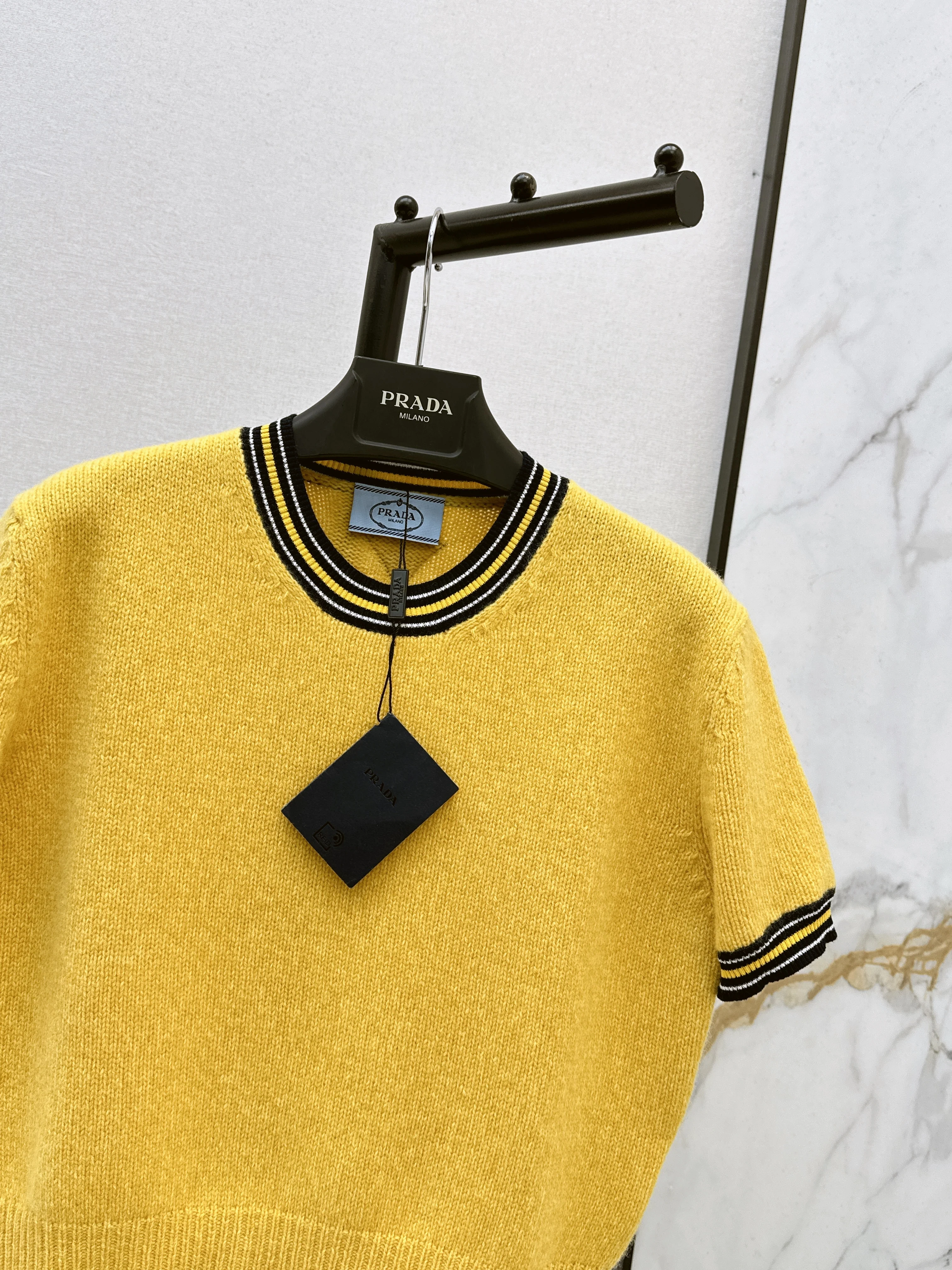 Prad 26ss short sleeve knitted sweater