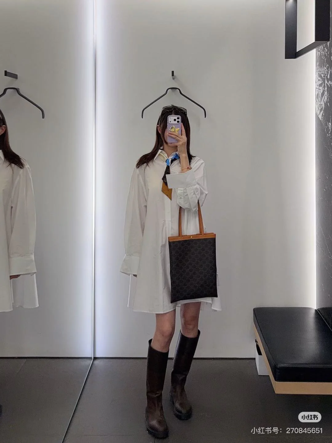 Celi 26ss scarf-detail shirt dress