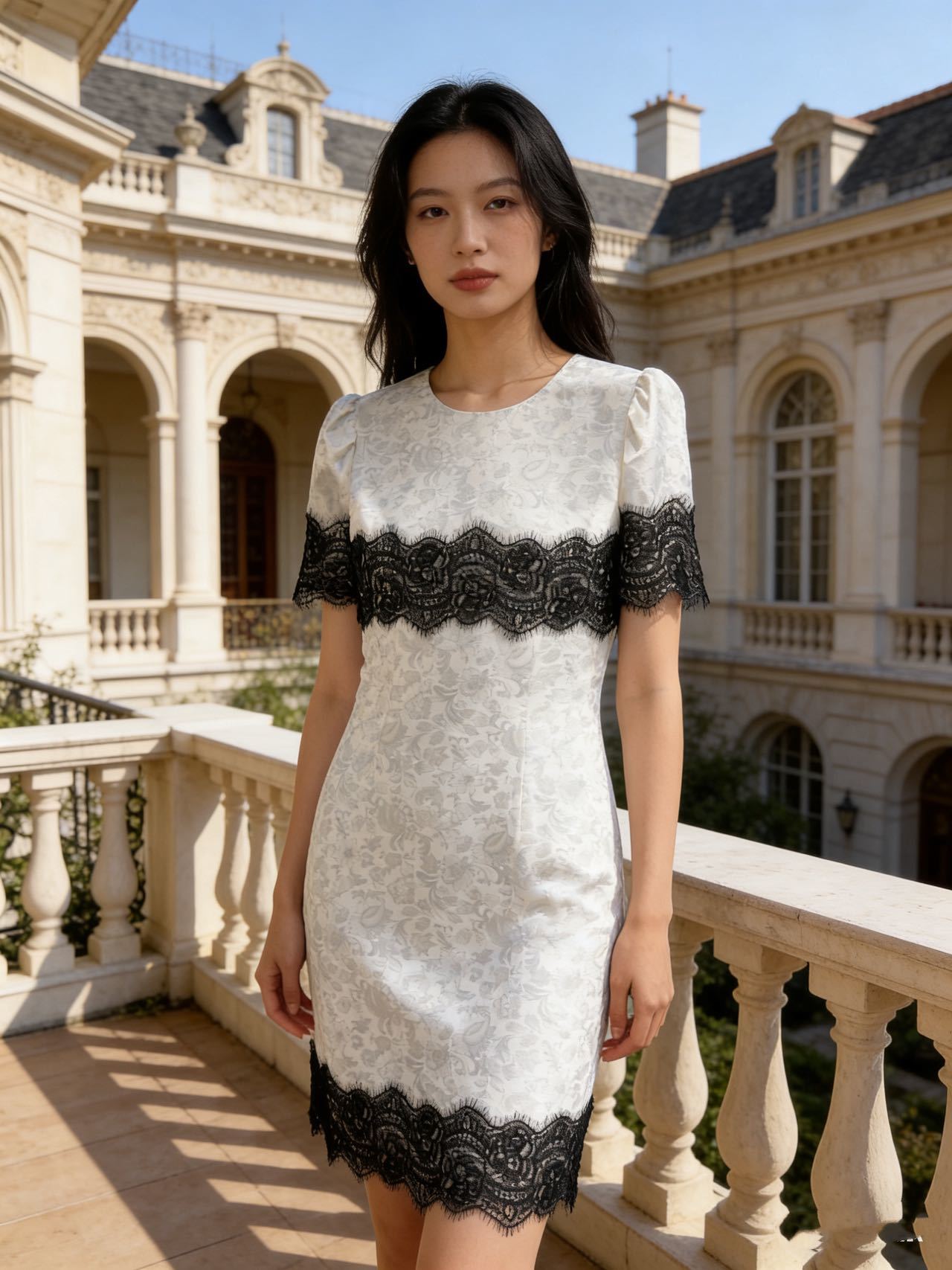 Valen 26ss contract lace dress