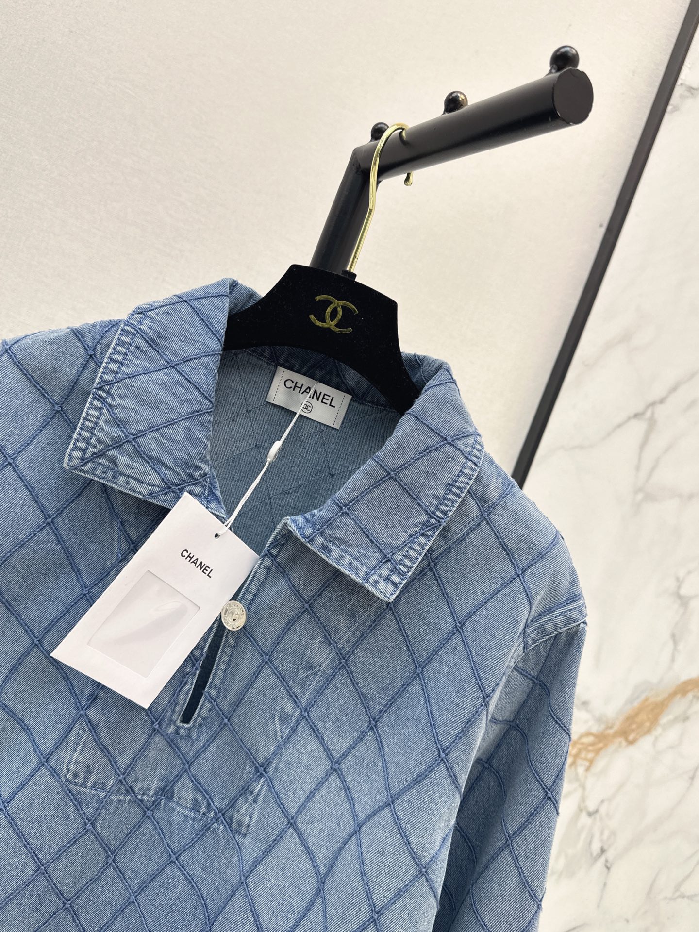 Chan 26ss embroidery denim top