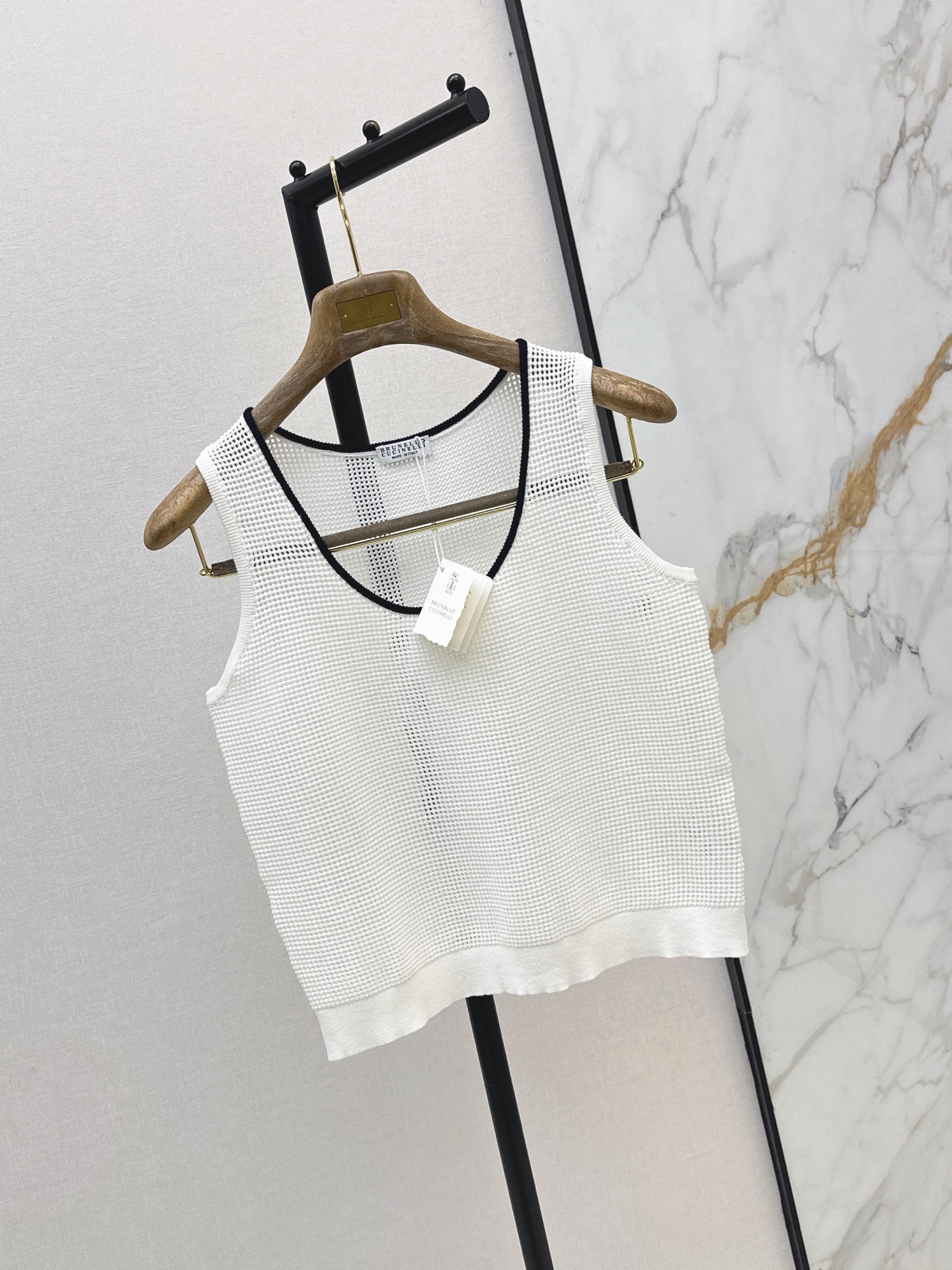 Brun 26ss hollow knit vest
