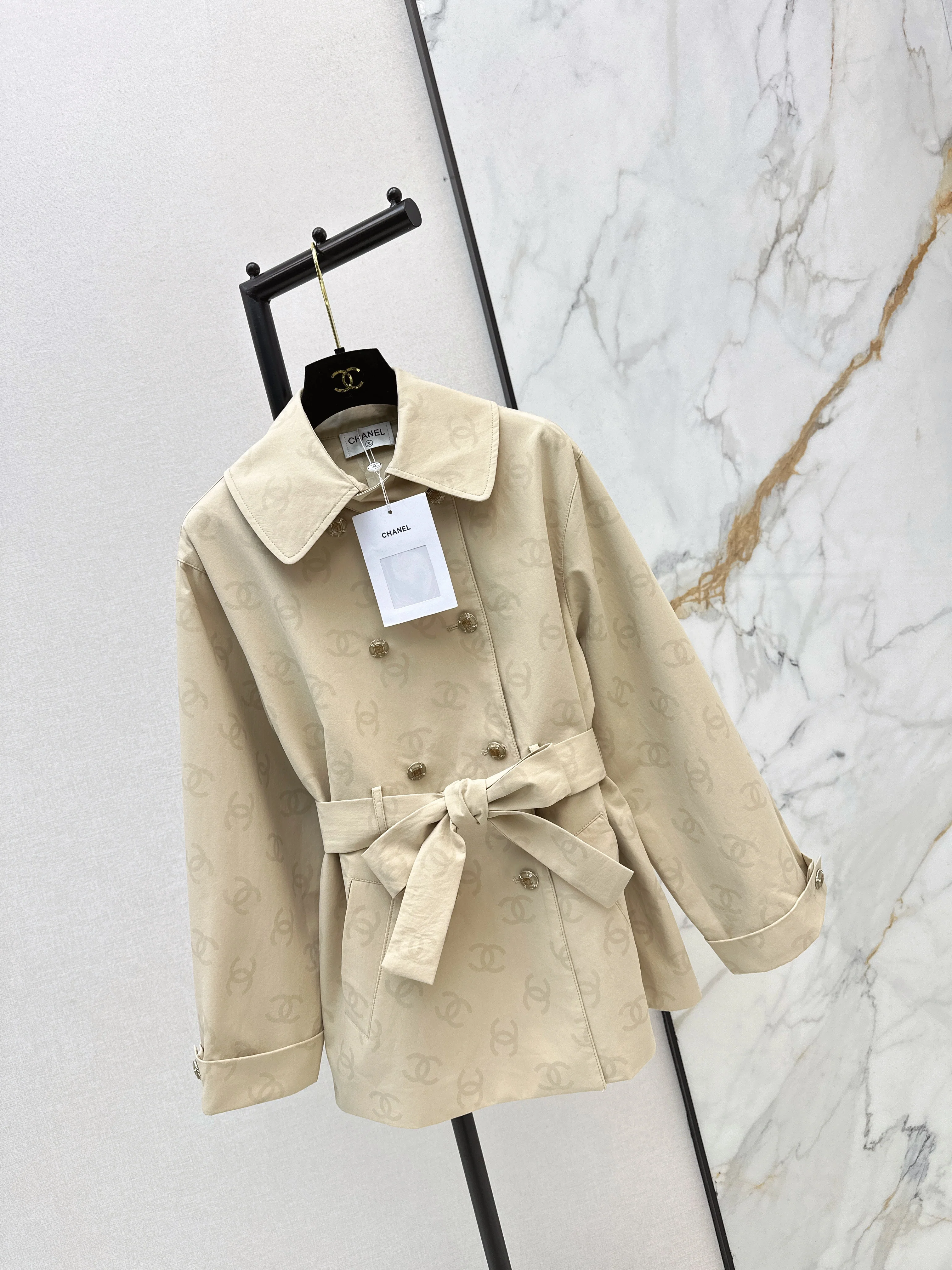 Chan 26ss jacquard trench coat