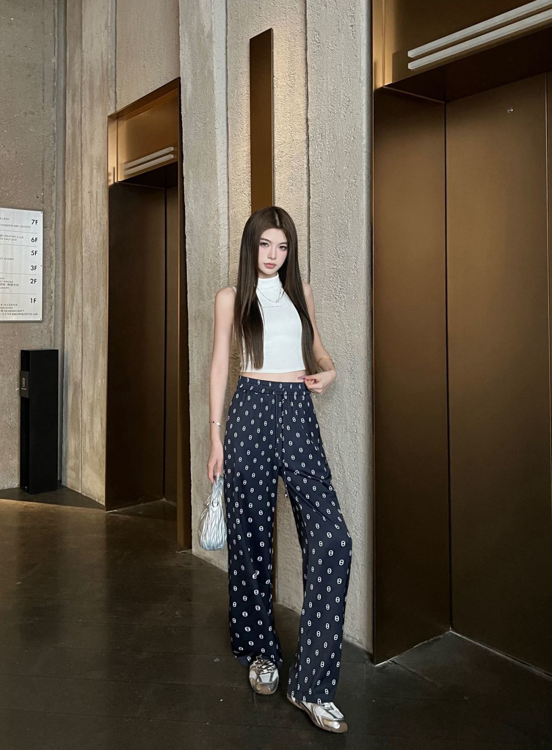 Her 26ss print wide leg pants