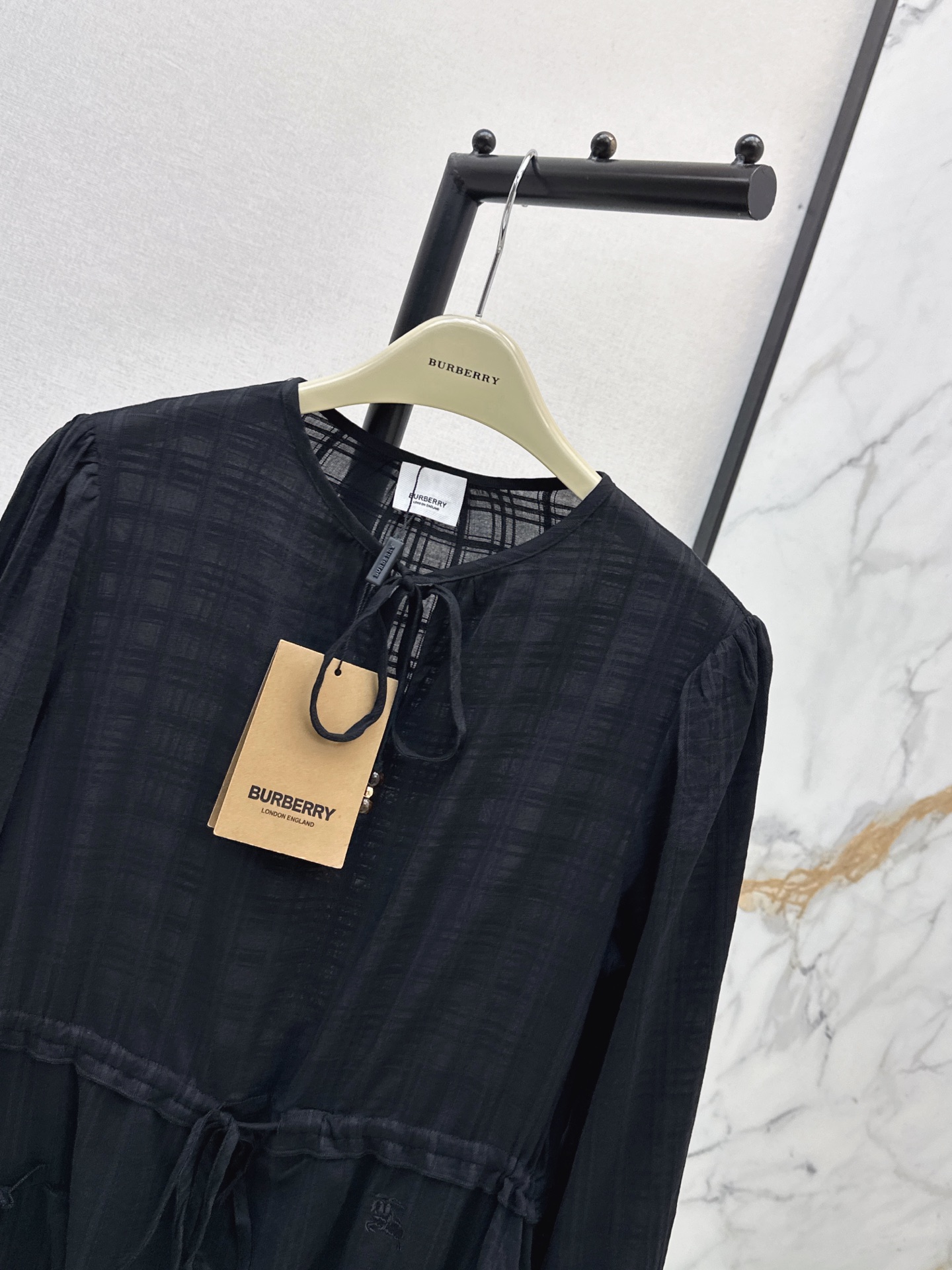 Bur 26ss check drawstring dress