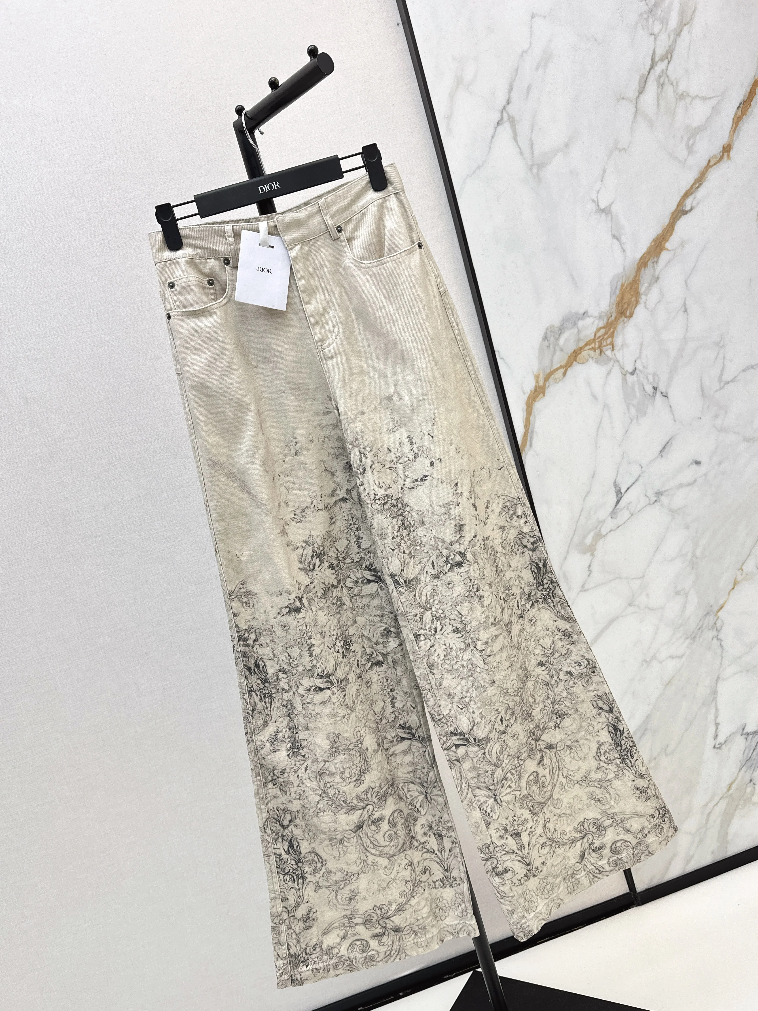 CD 26ss print denim pants
