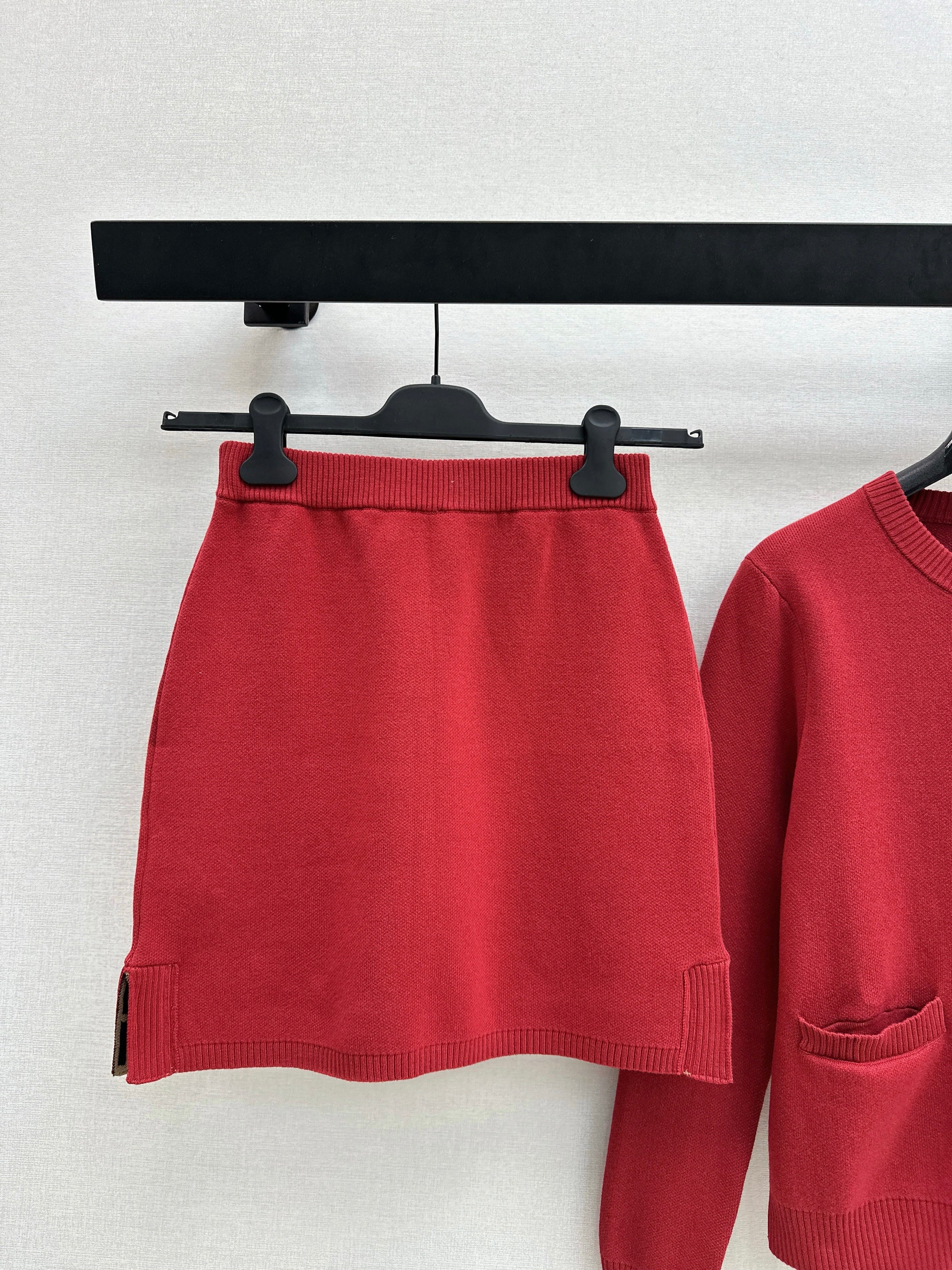 Fend 26ss knitted cardigan skirts outfit sets