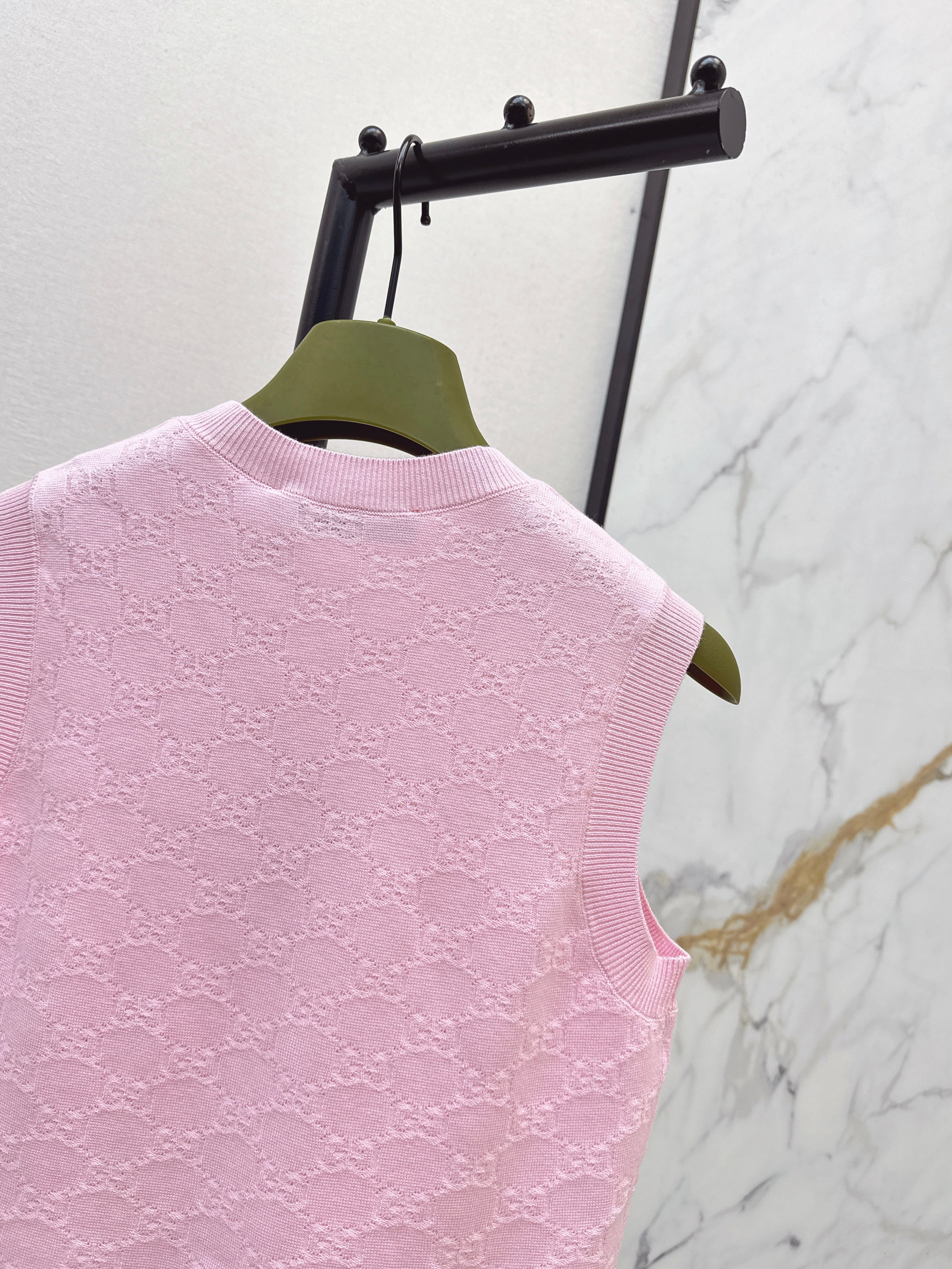Gucc 26ss jacquard knitted vest