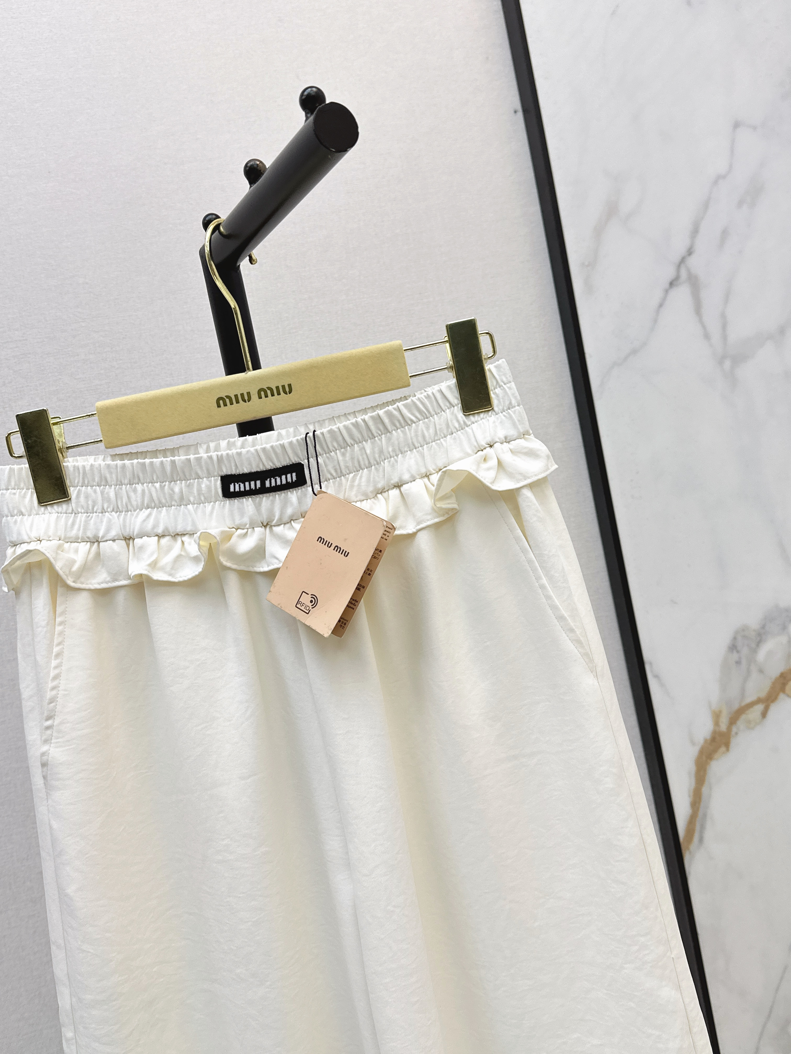 Miu 26SS Elastic-Waist Wide-Leg Pants