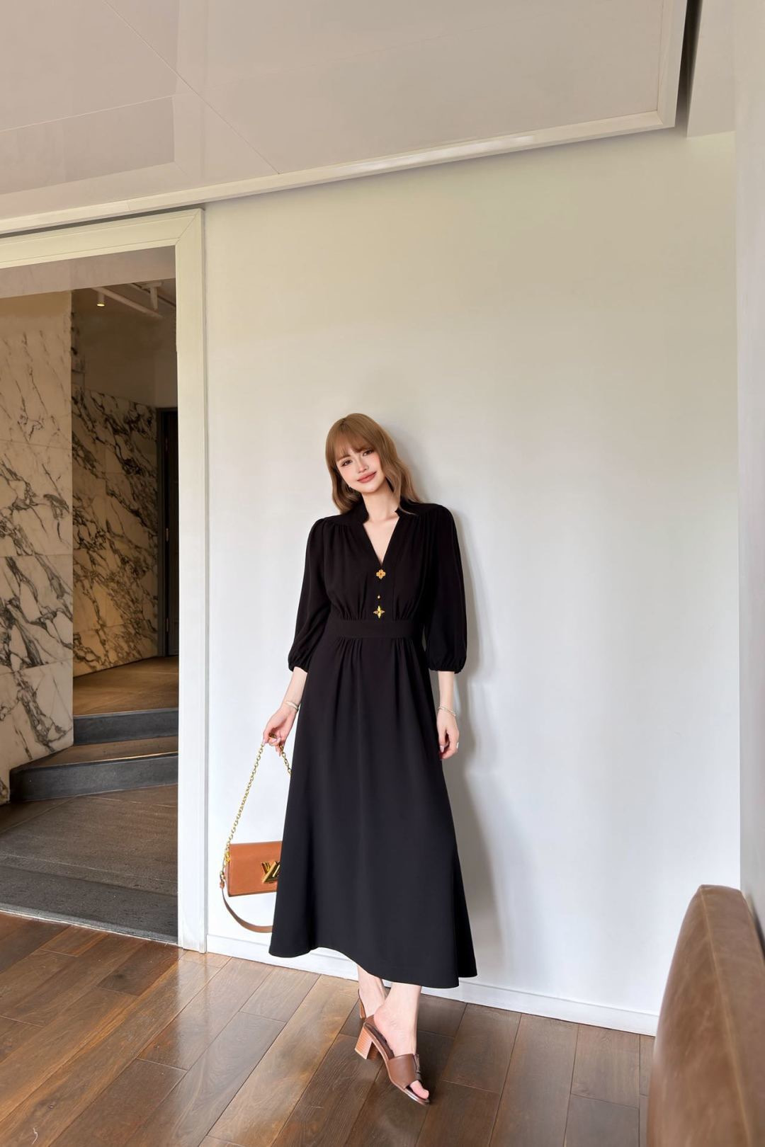 Loui 26ss empire-waist maxi dress