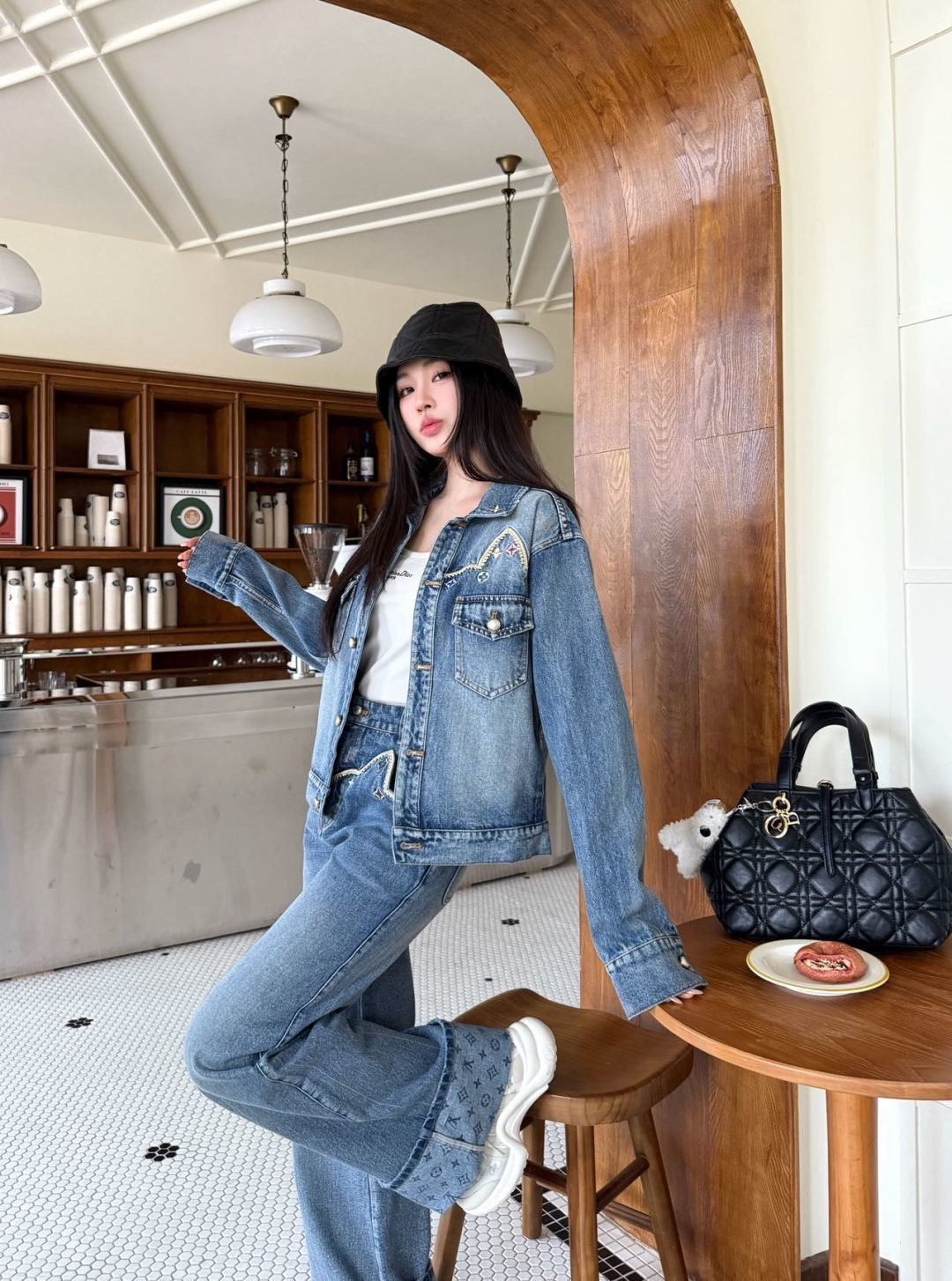 Loui 26ss embroidery denim jacket