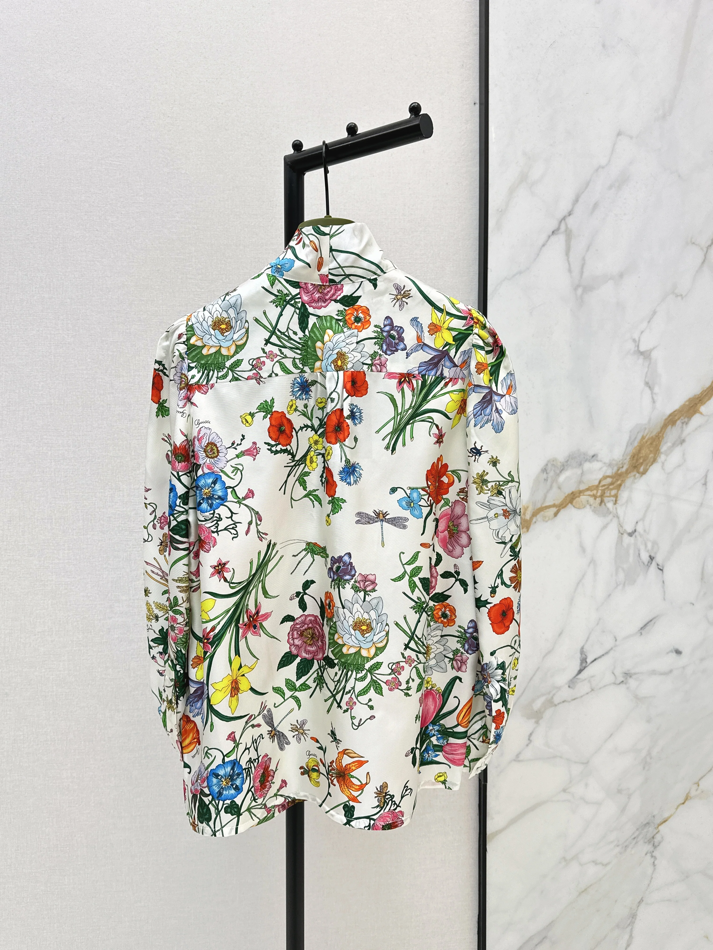 Gucc 26ss flower silk shirts