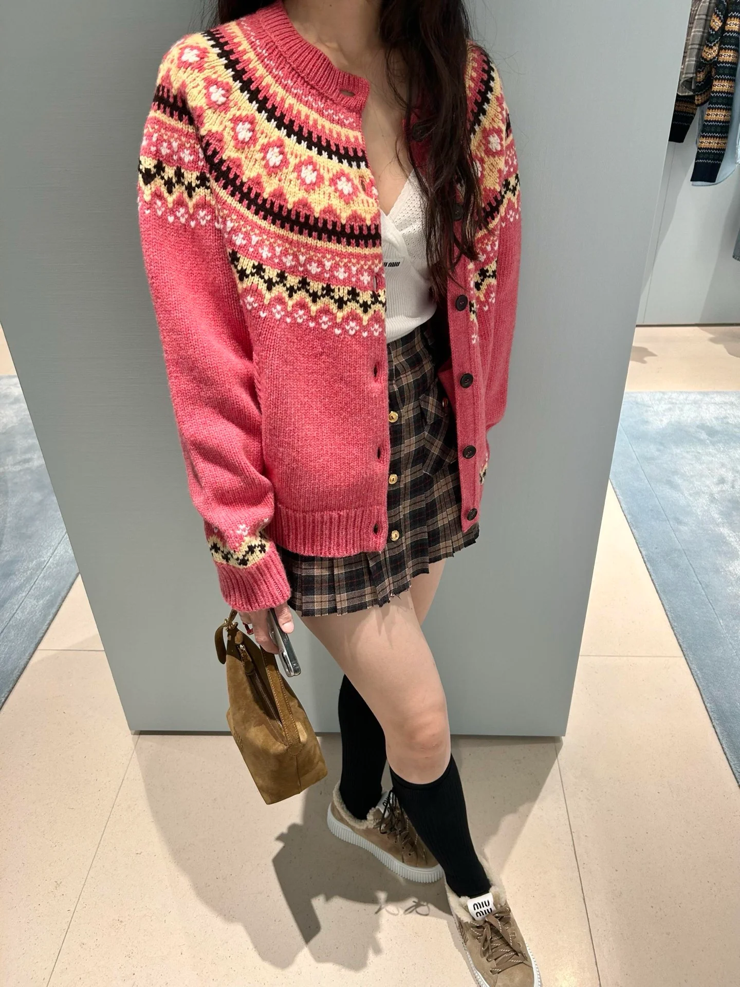 Miu 26ss jacquard cardigan