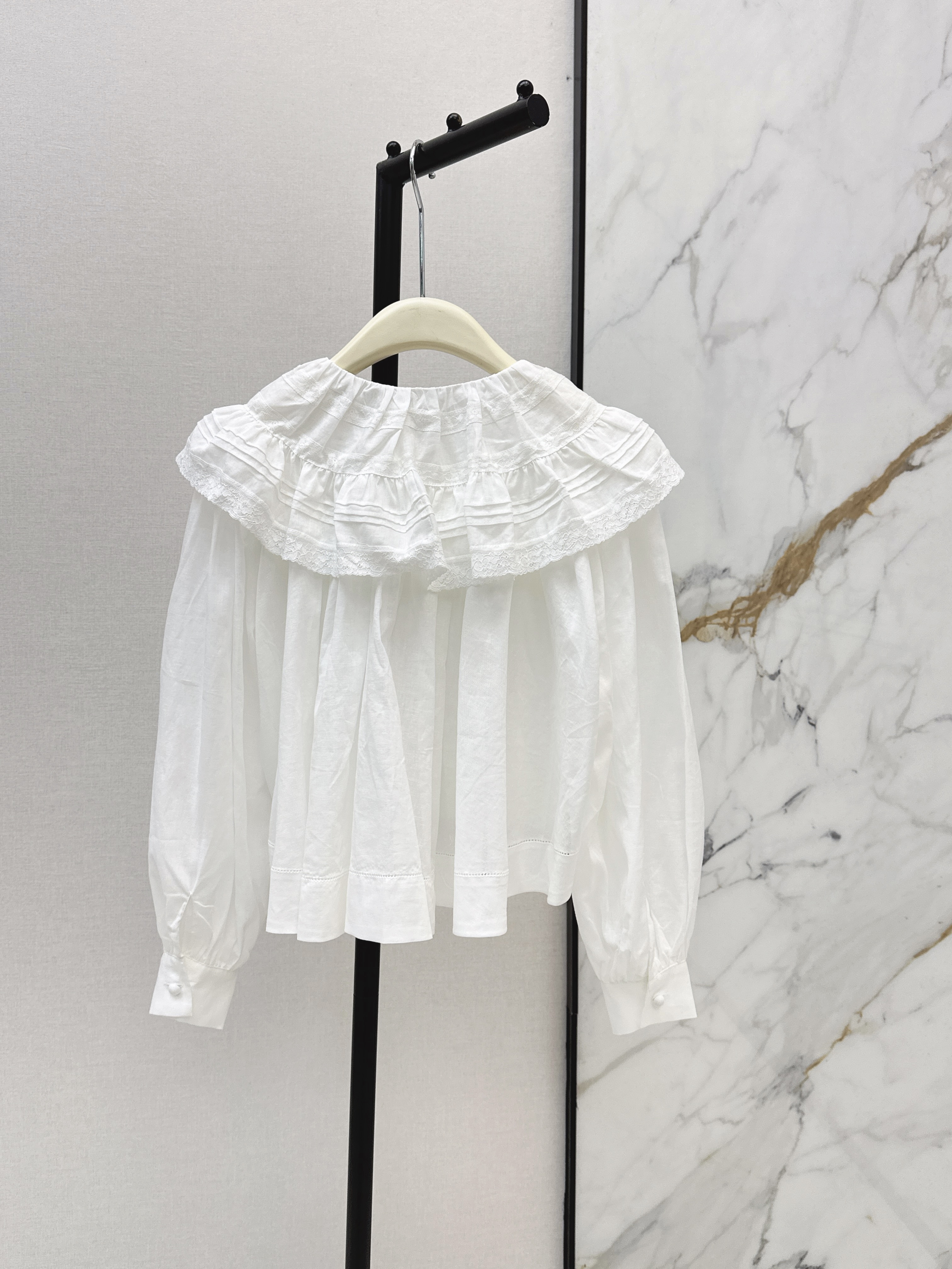 Chol 26ss lace ruffle shirt