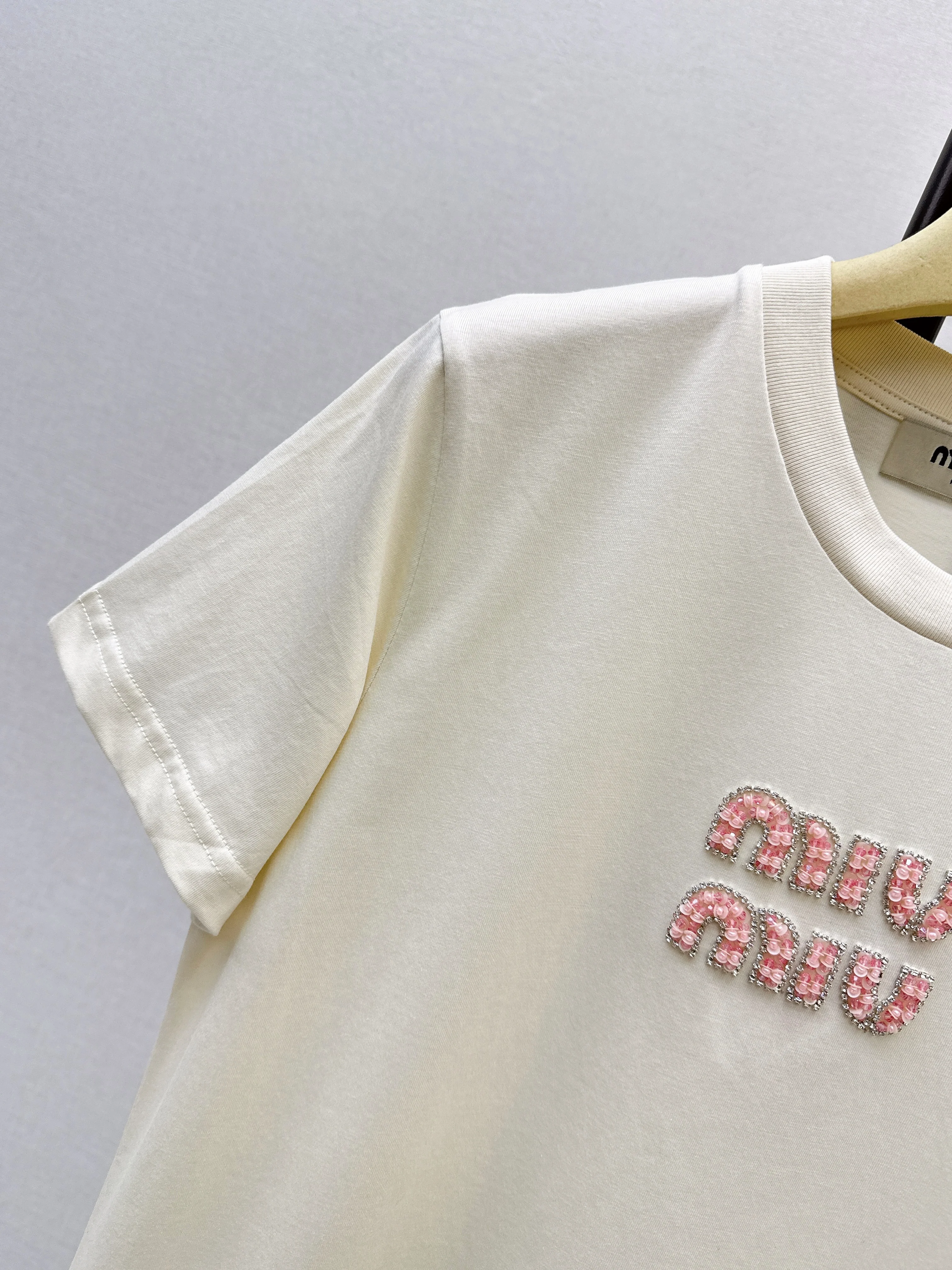 Miu 26ss beading t-shirts