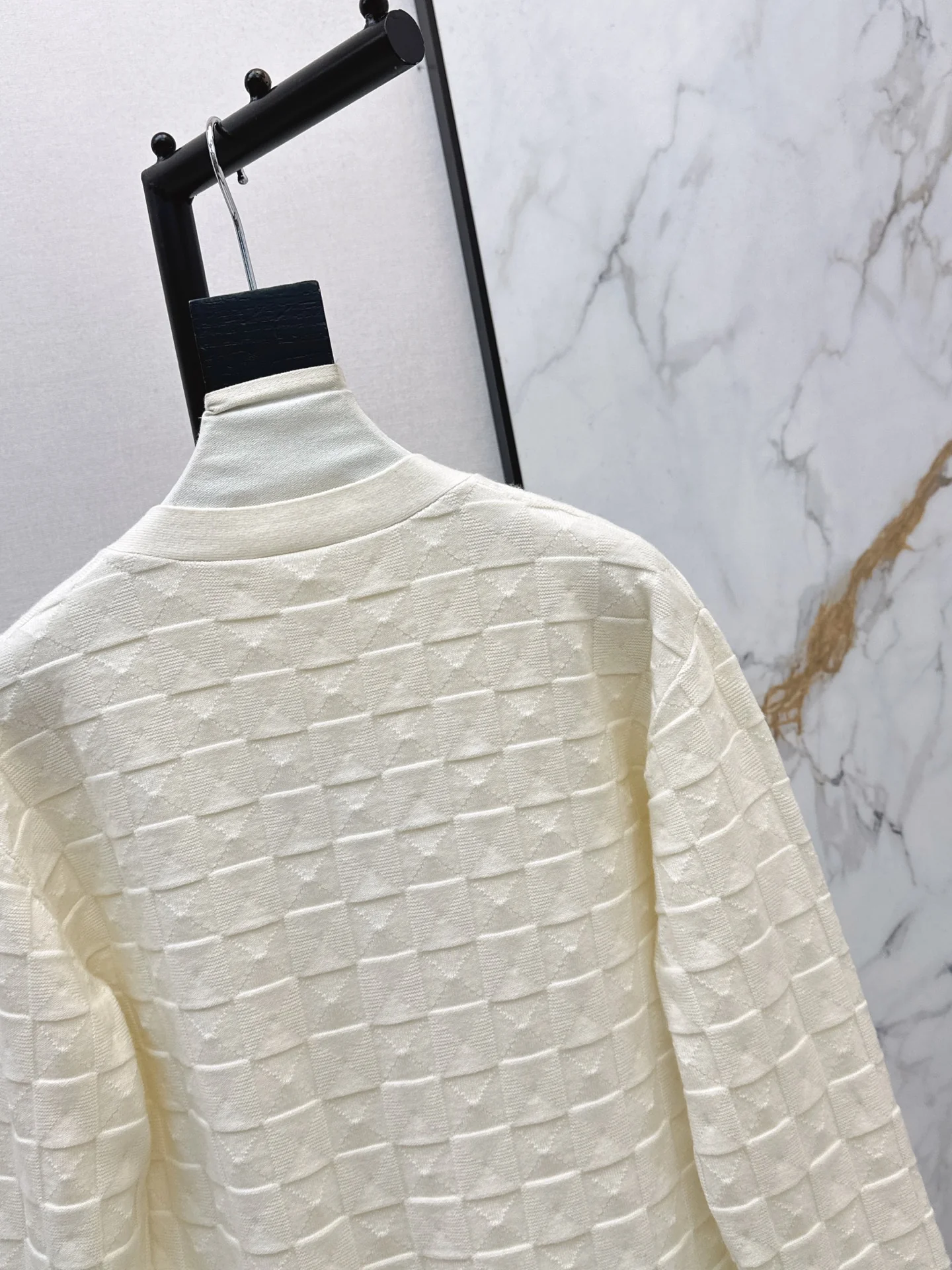 Herm 26ss check knit cardigan