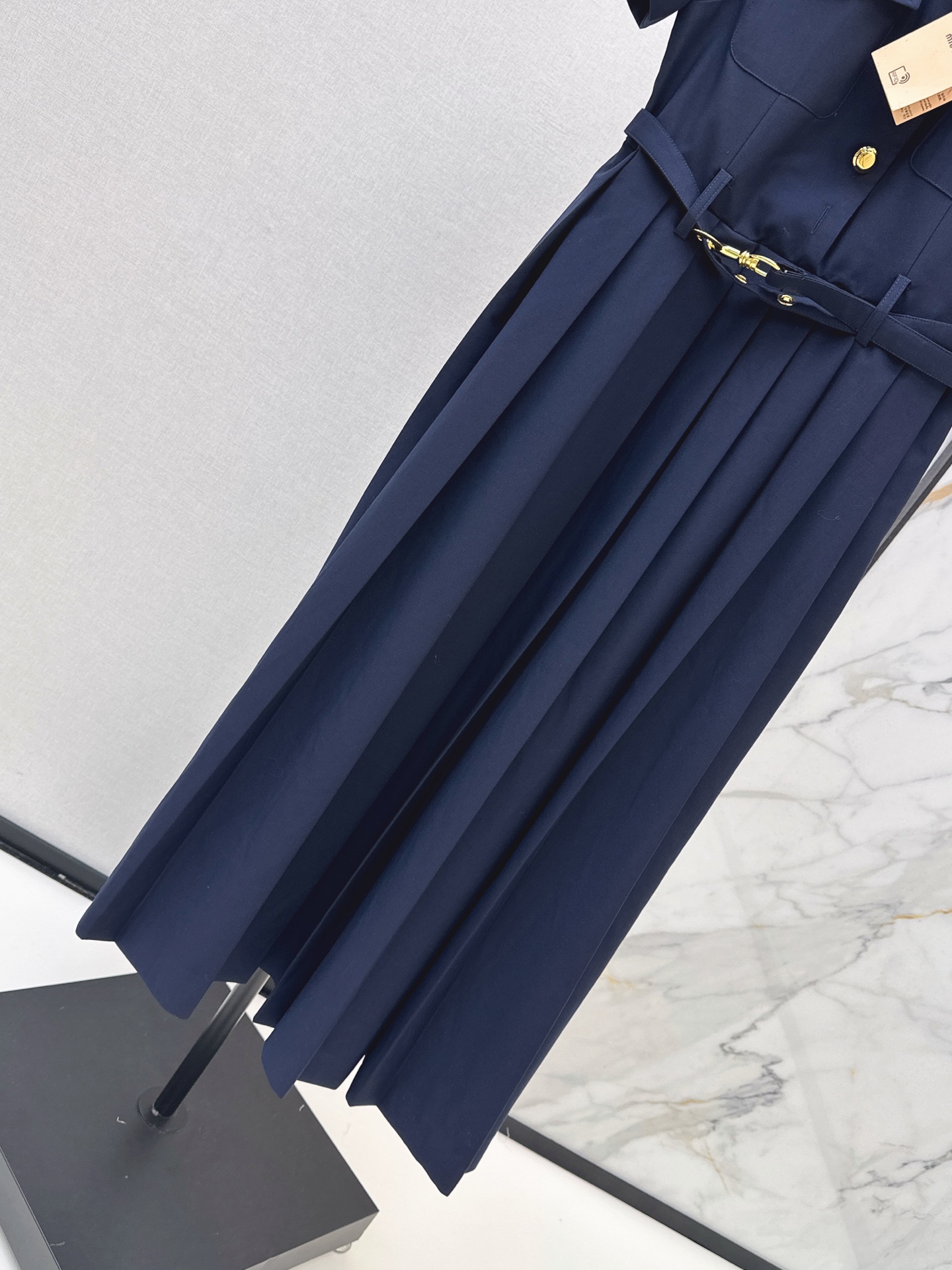 Miu 26ss pleated shirt dress