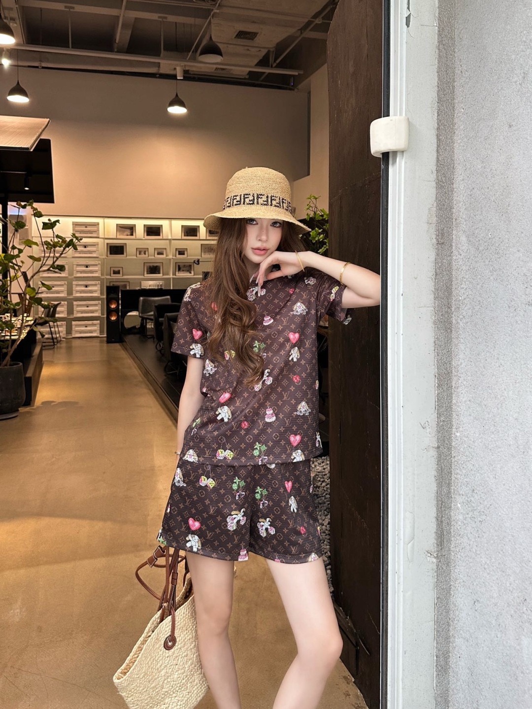 Loui 26ss monograw print suit