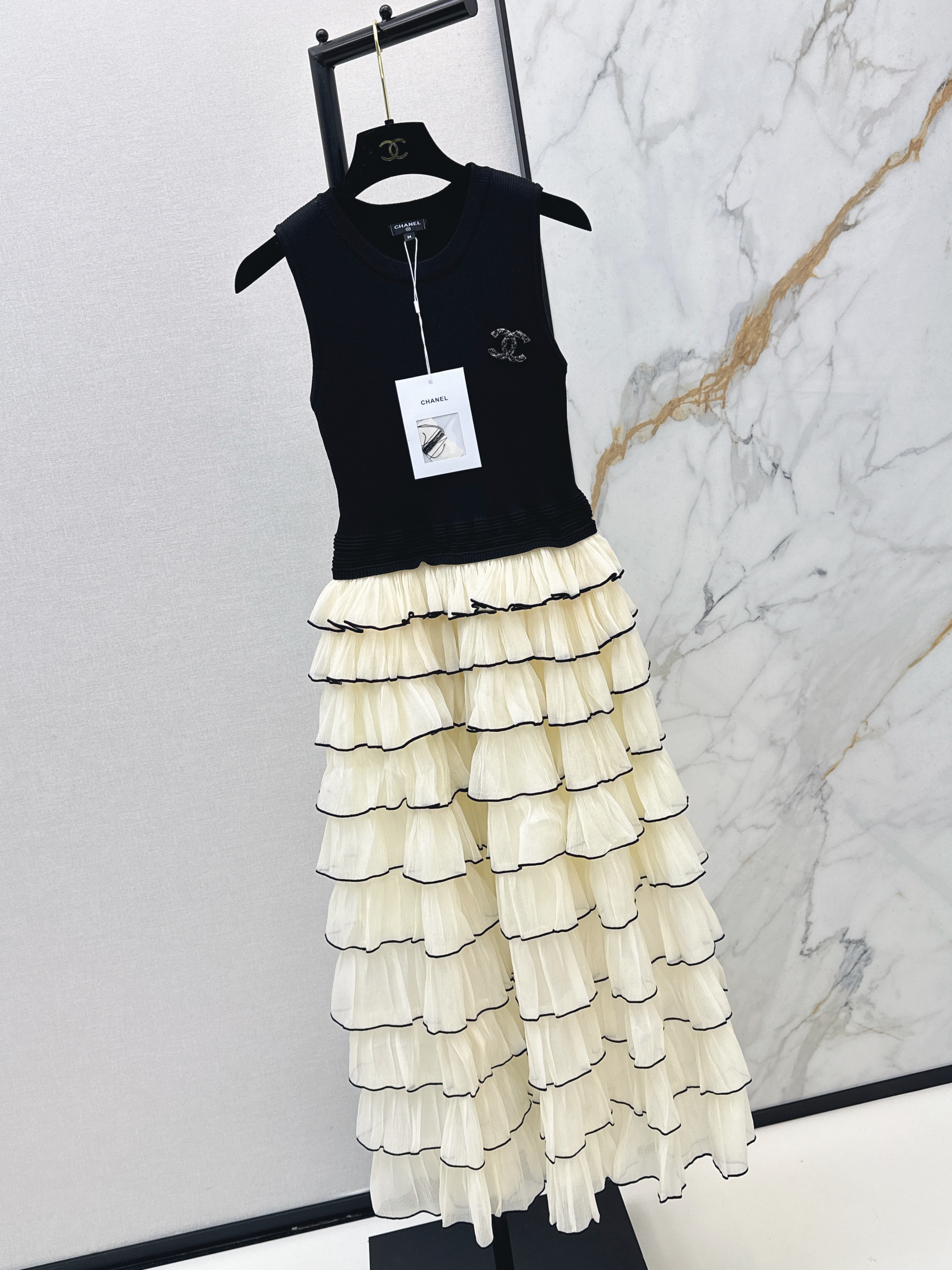 Chan 26ss contract layered dress