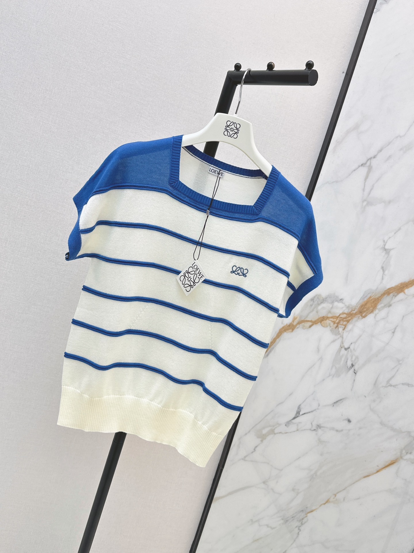 Loe 26ss stripe knit sweater