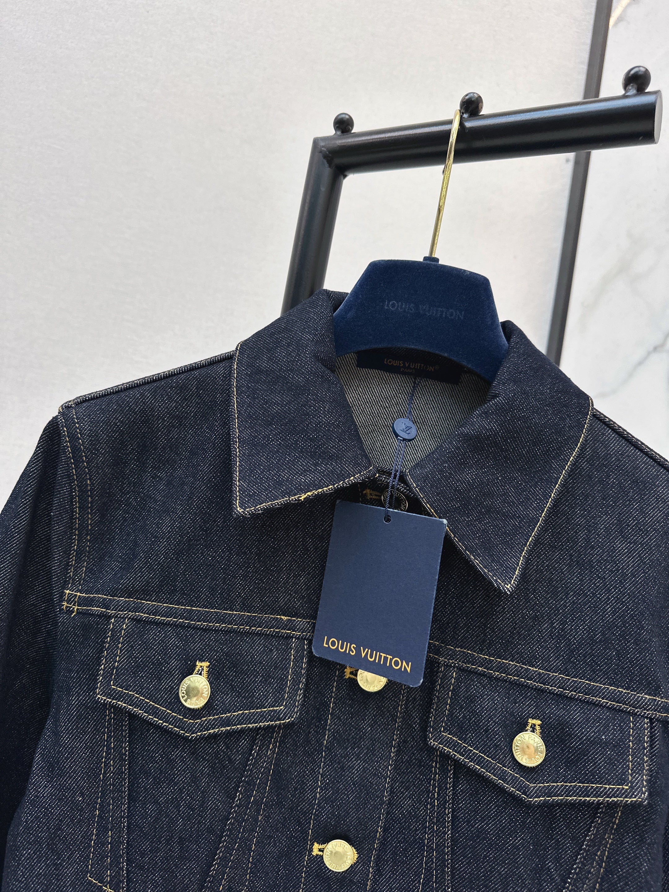 Louis 26ss cinched-waist denim jacket