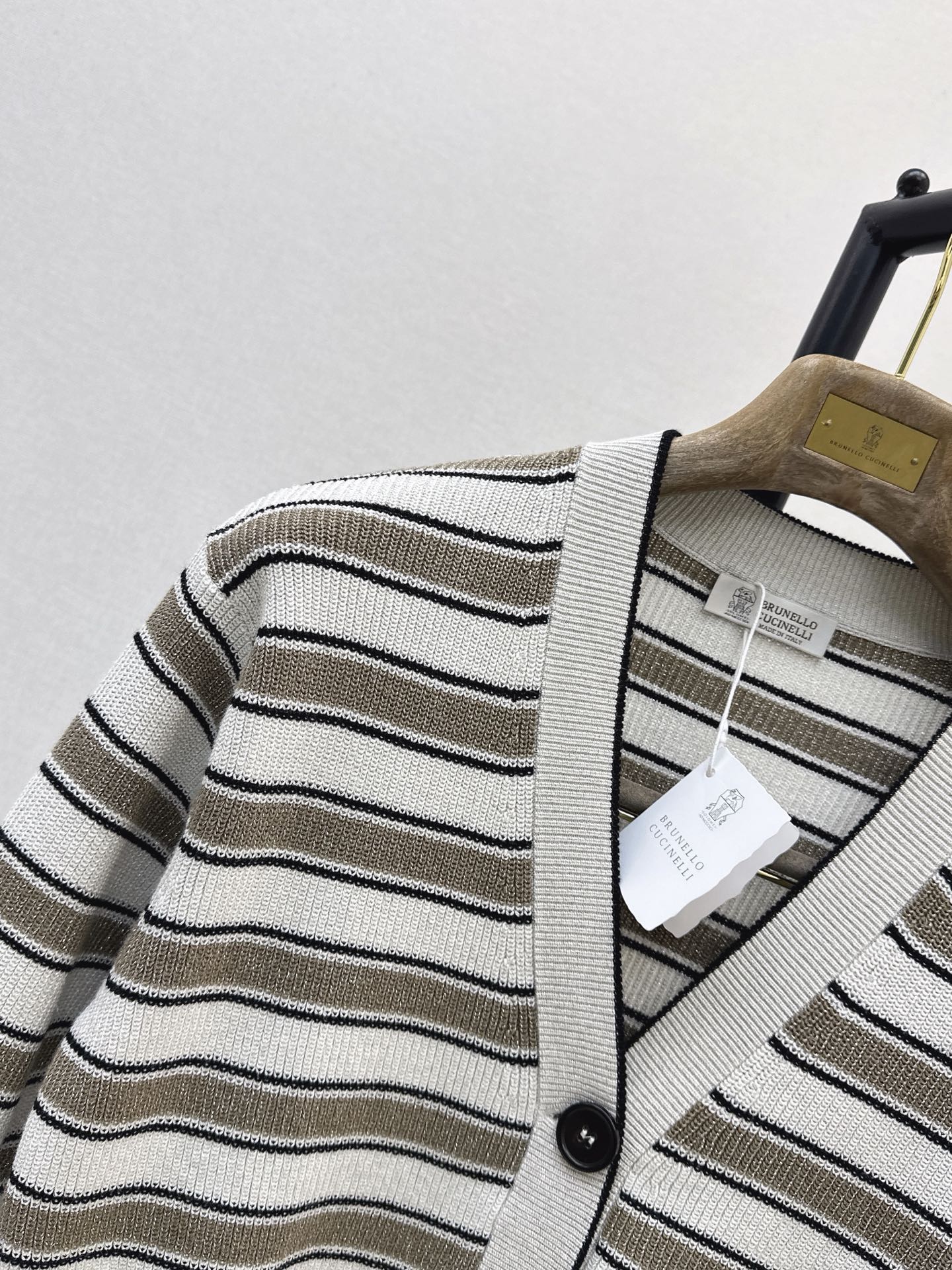 Brun 26ss stripe knit cardigan