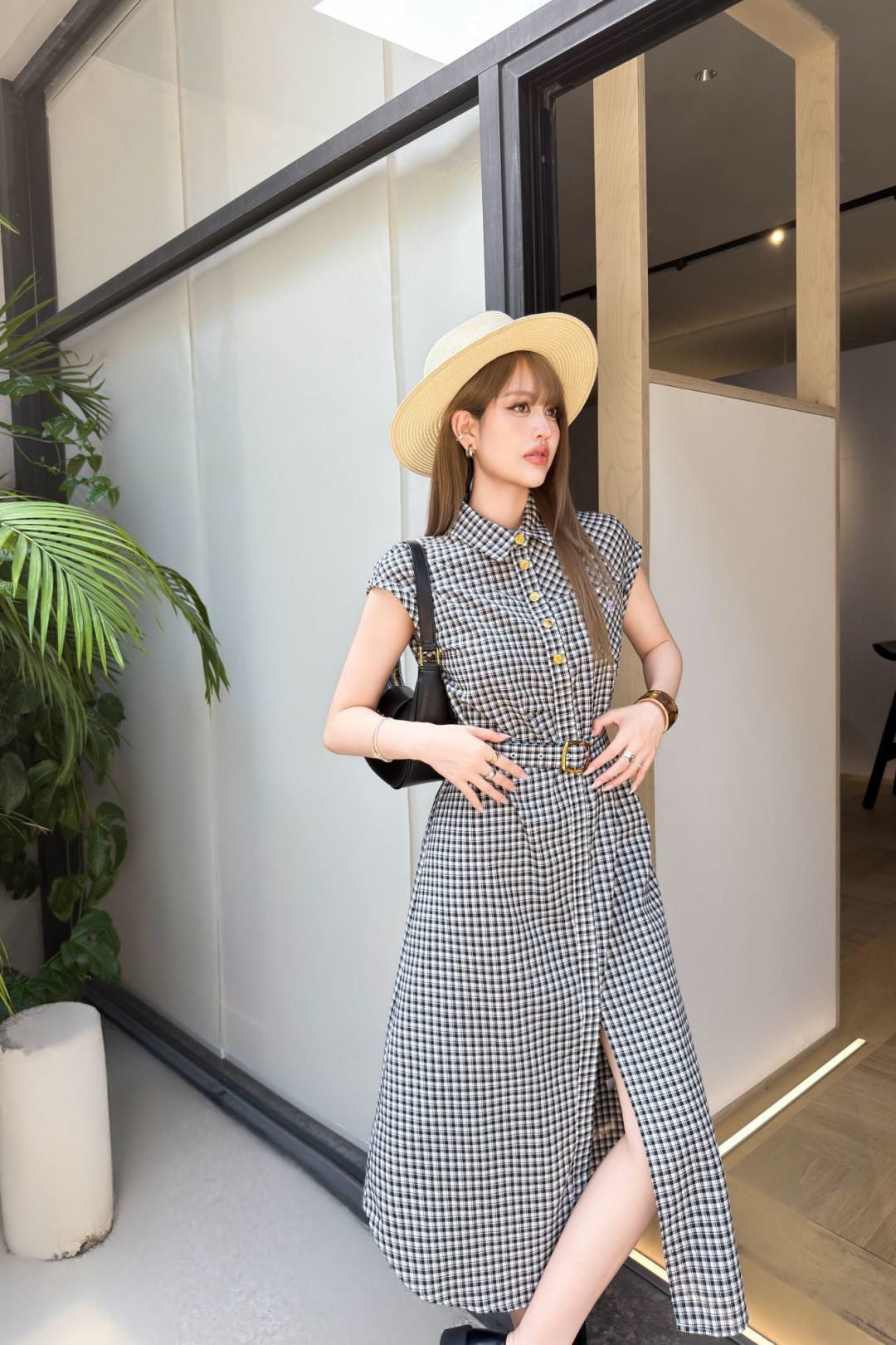 Celi 26ss check dress