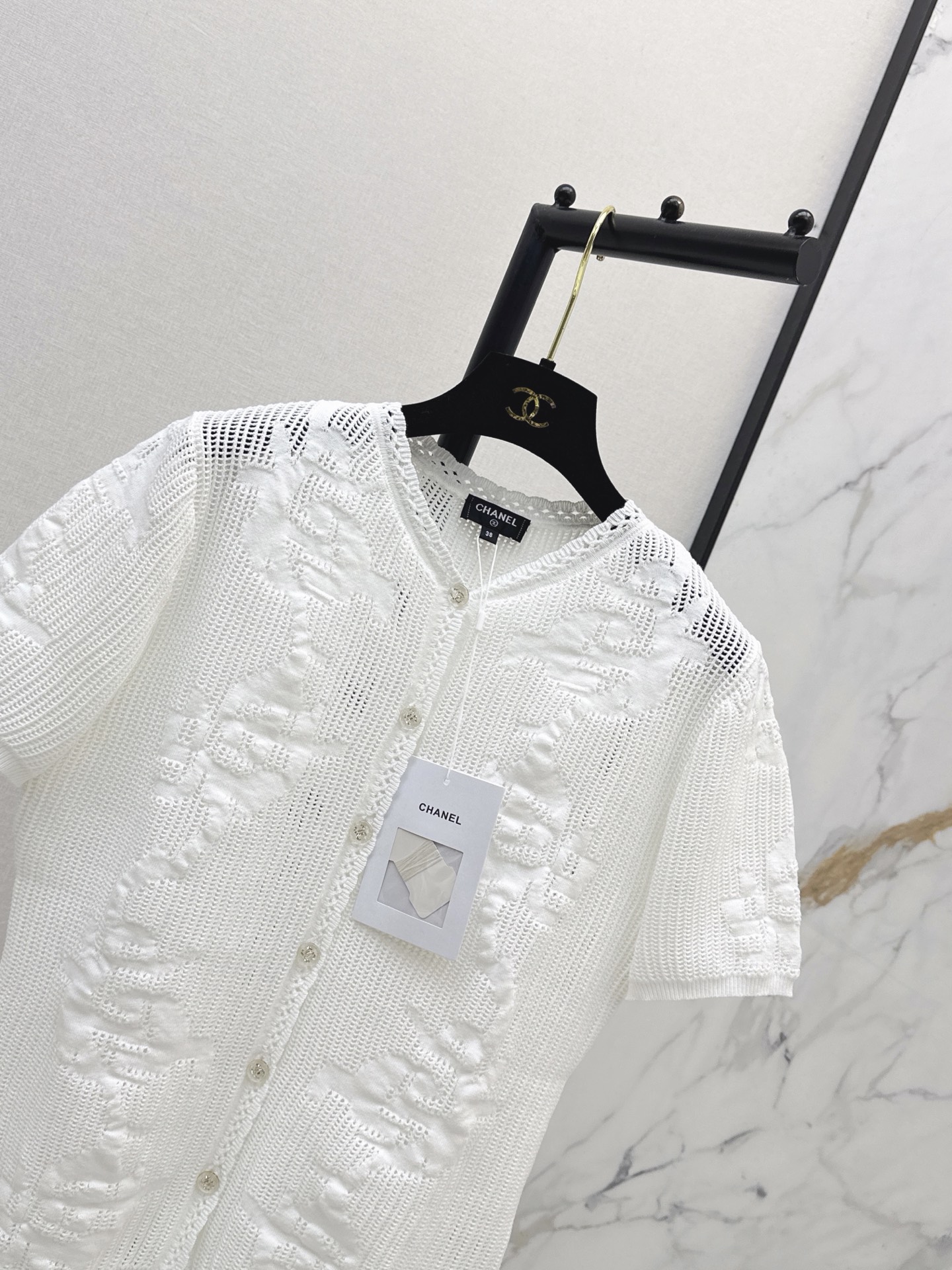 Chan 26ss hollow knit cardigan