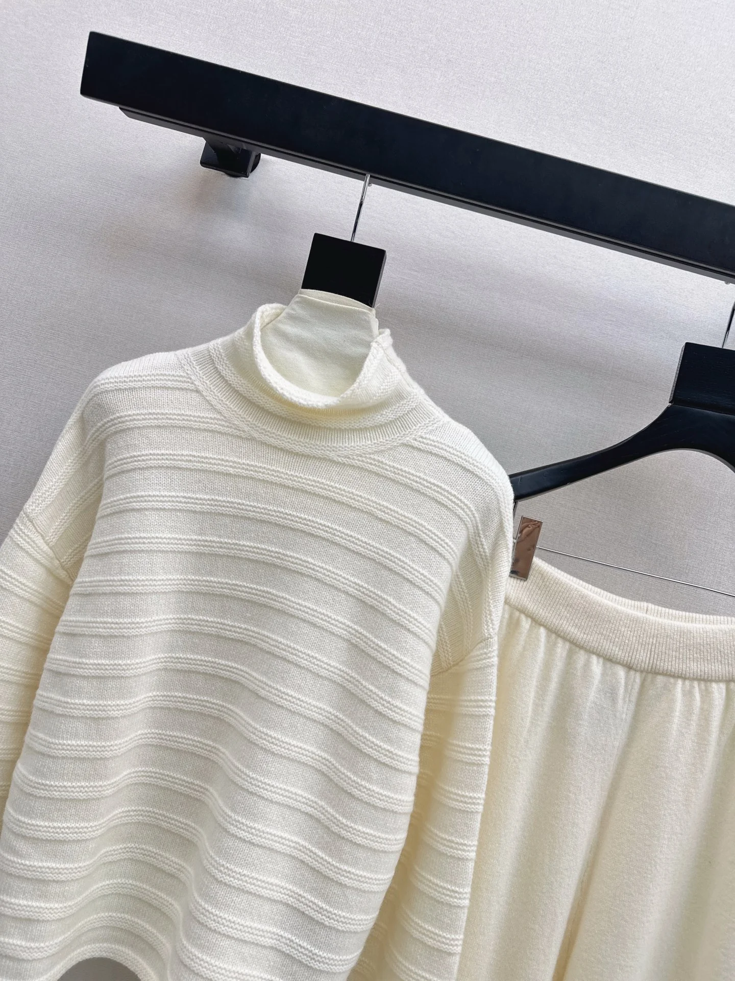 Max 25fw knit suit high neck sweater straight pants outfit sets