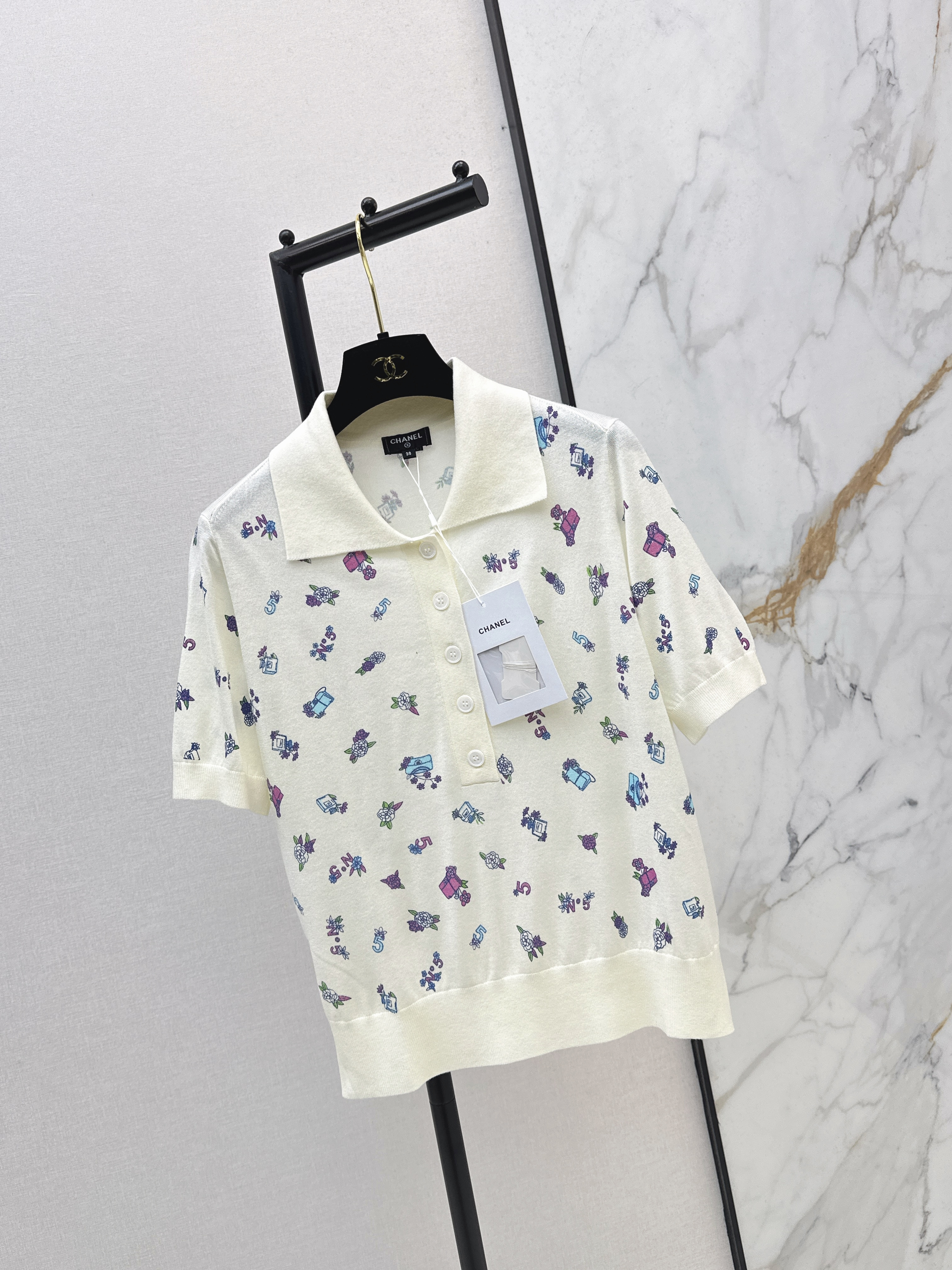Chan 26ss embroidery knit sweater