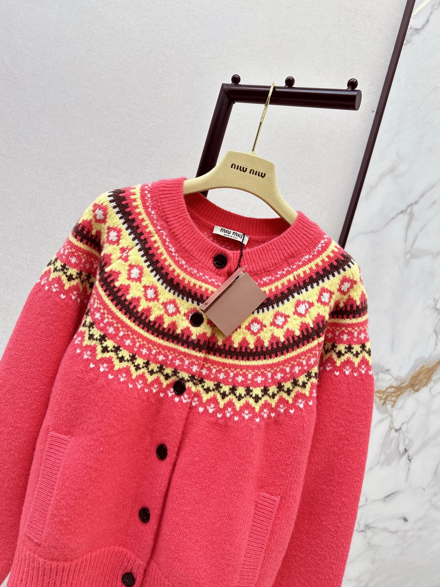 Miu 26ss jacquard cardigan