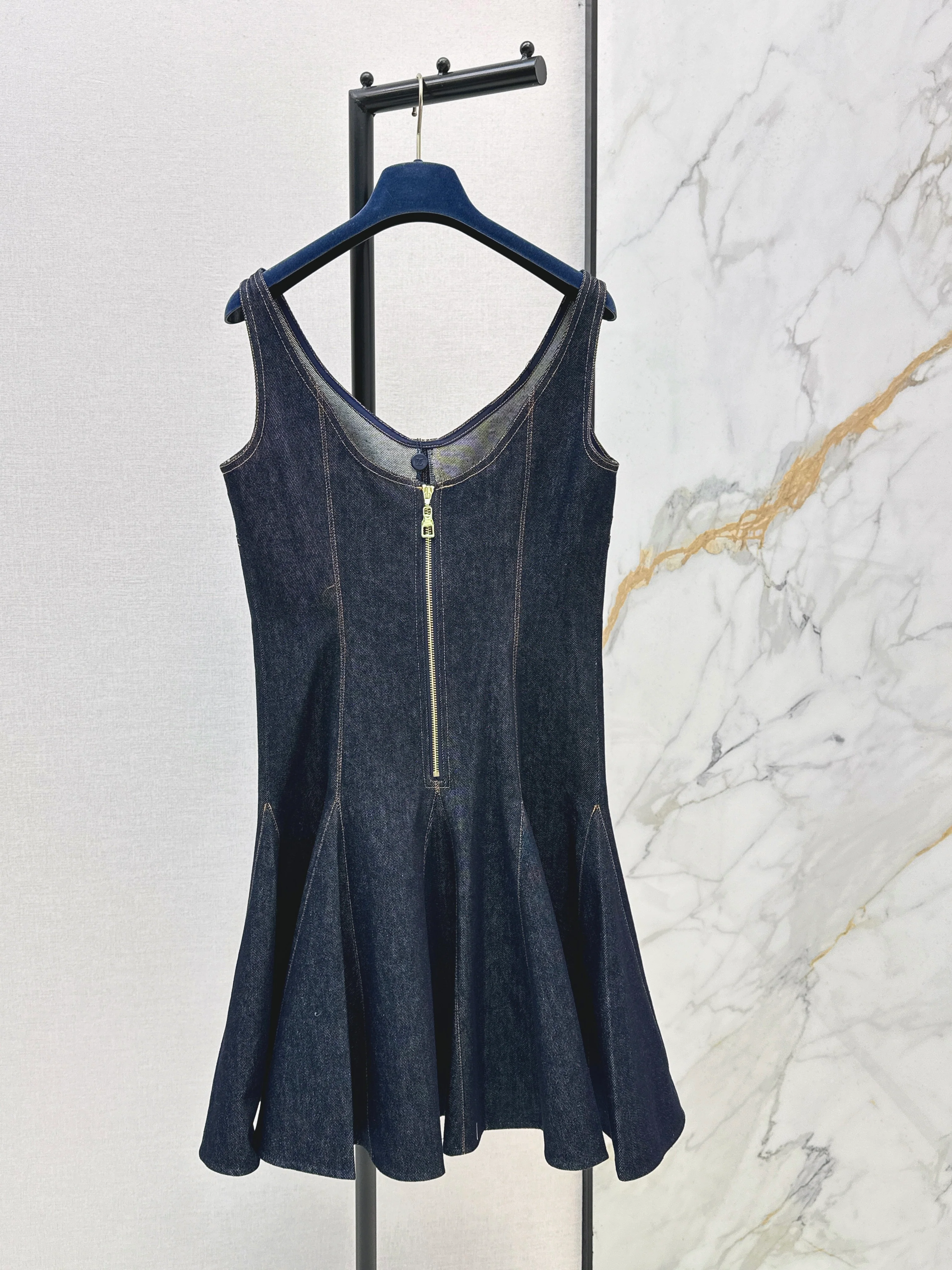 Louis 26ss denim slip dress