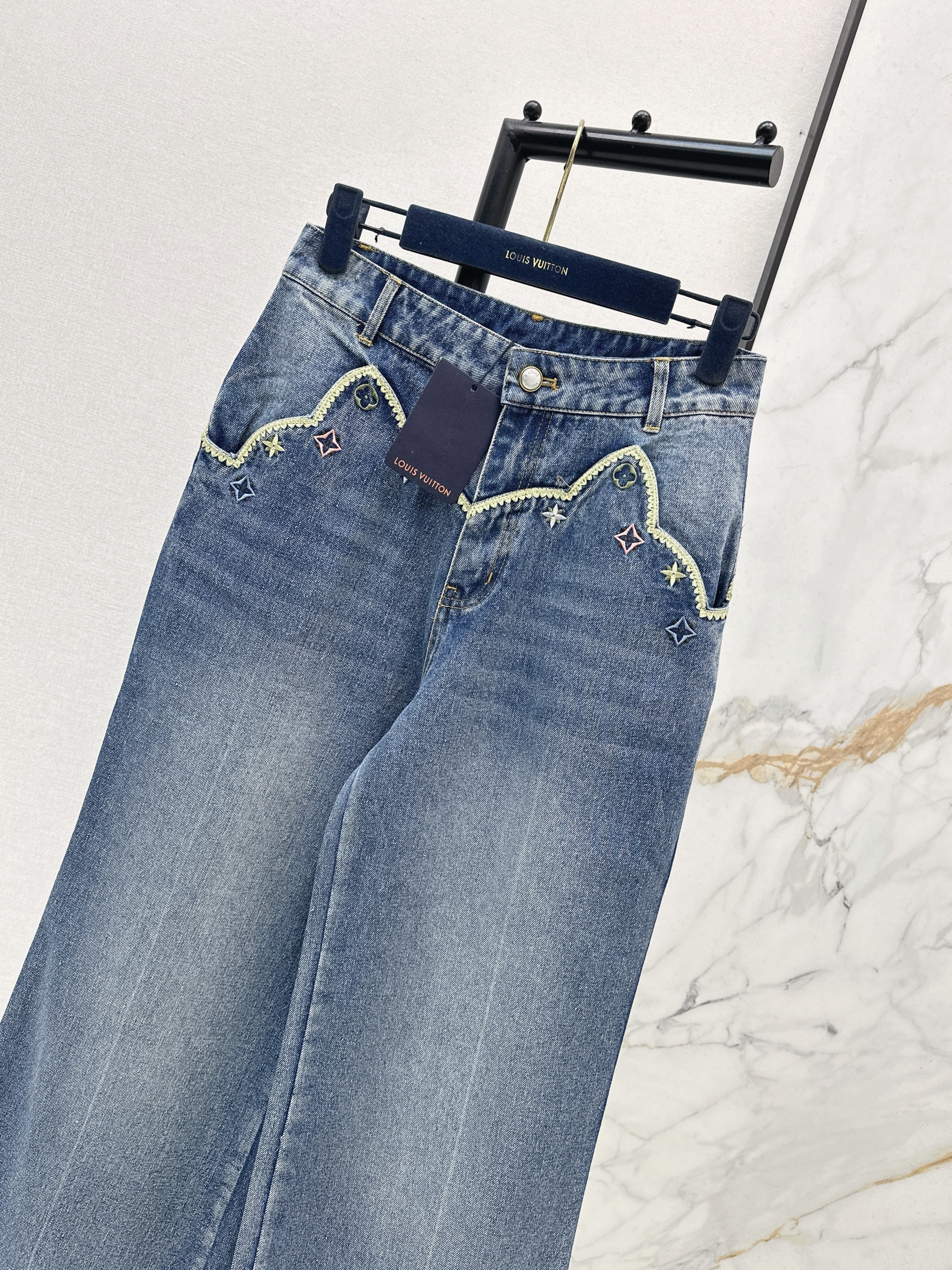 Lous 26ss embroidery jeans