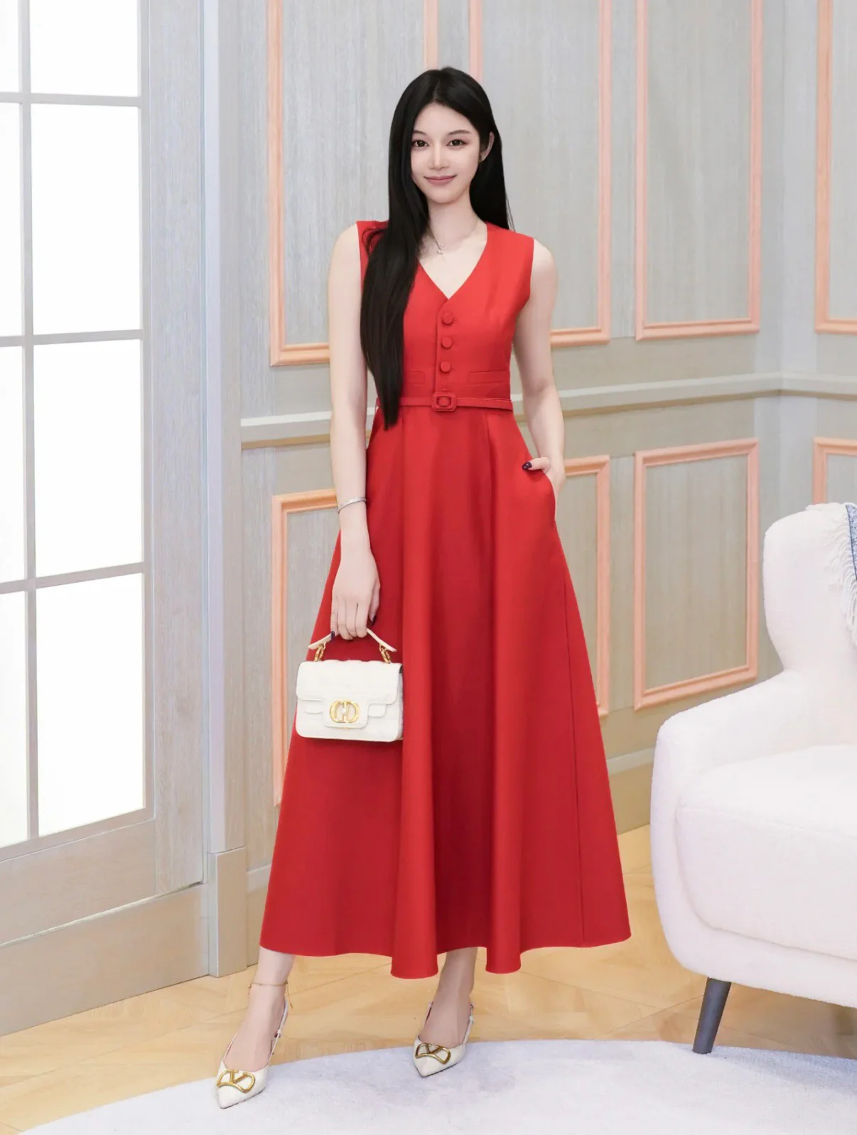 CD 26ss sleeveless back-bow cocktail dress