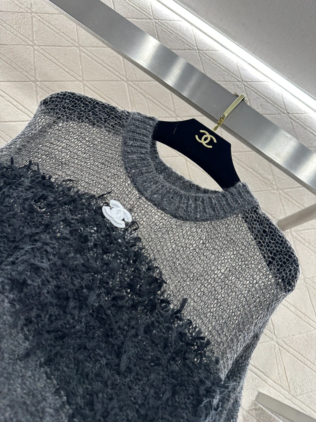 Chan 26ss hollow contract sweater
