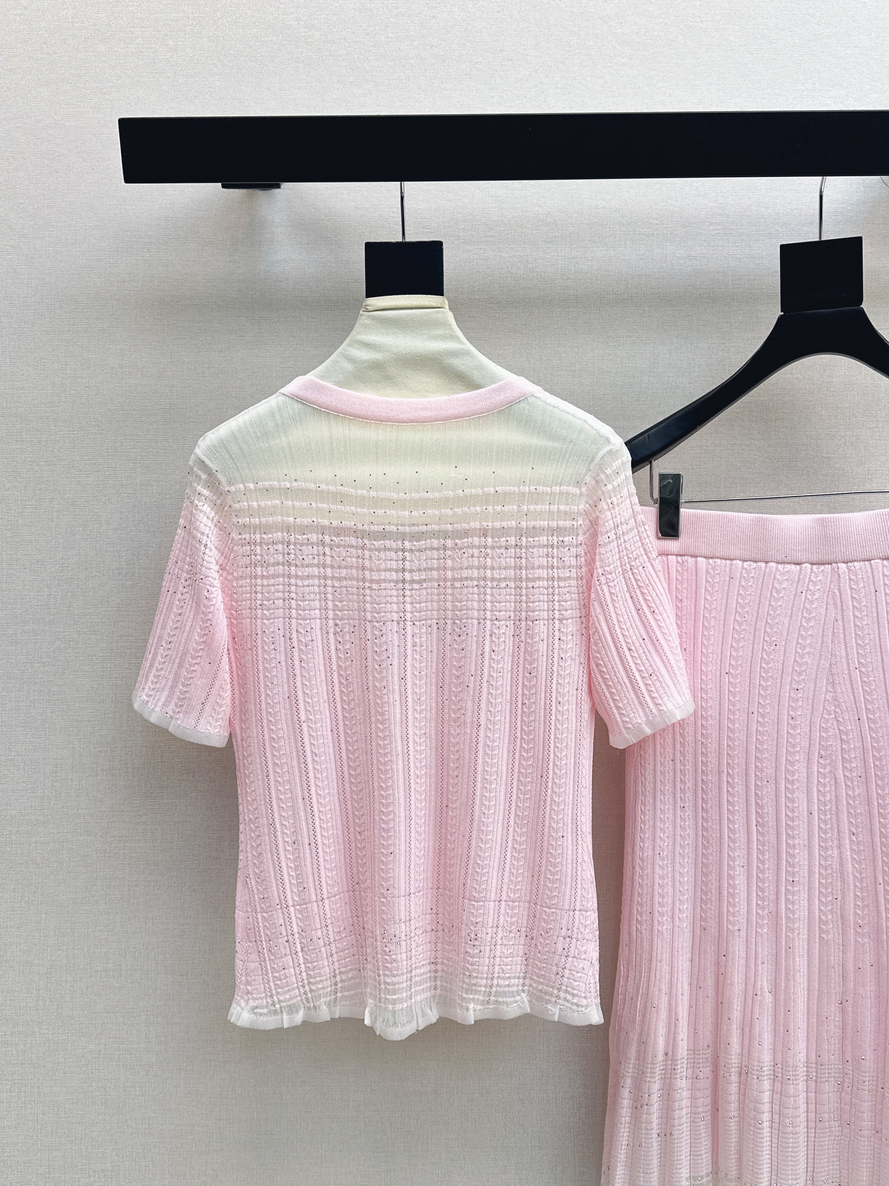 Chan 26ss knit cardigan skirt set