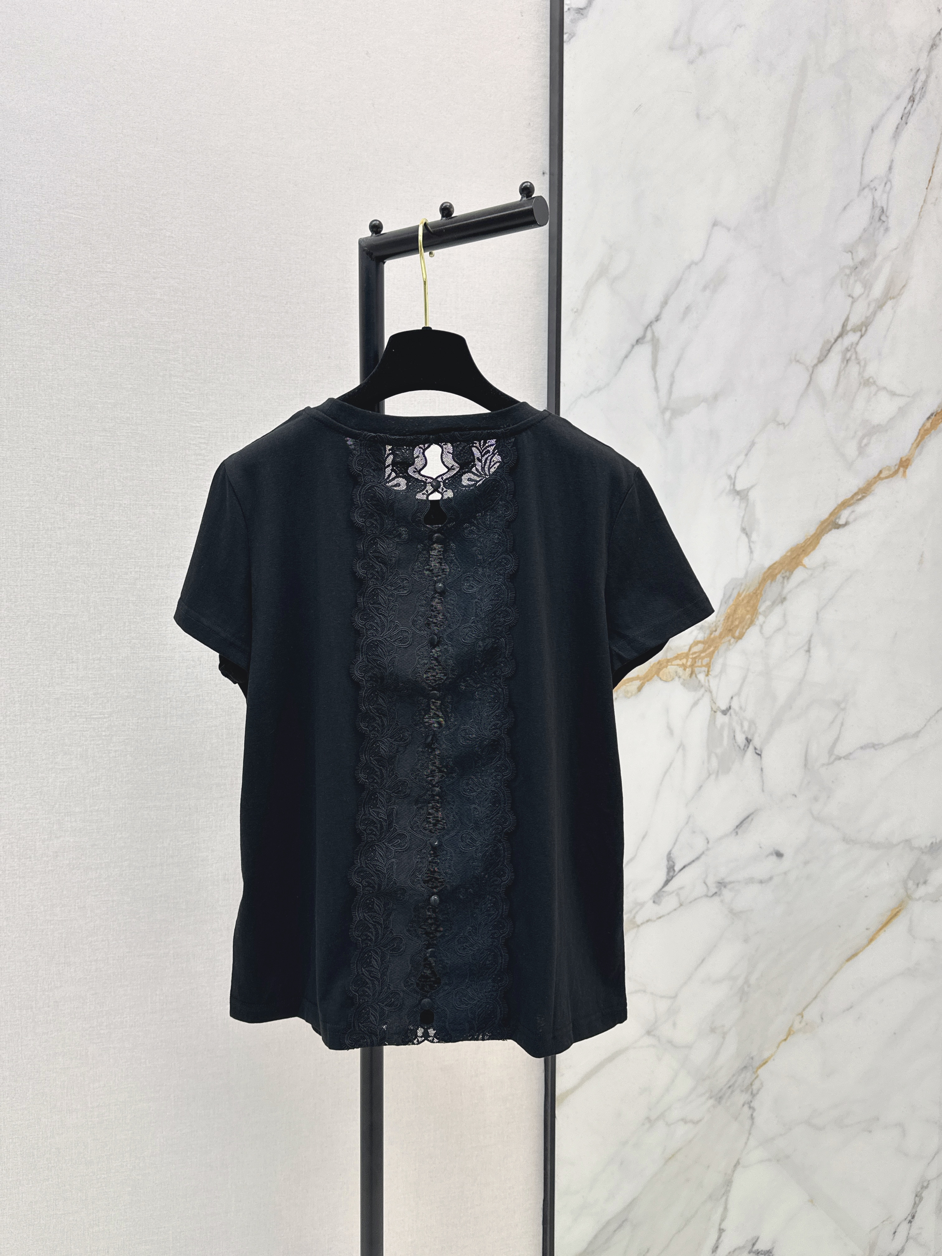 Chan 26ss lace hollow t-shirt