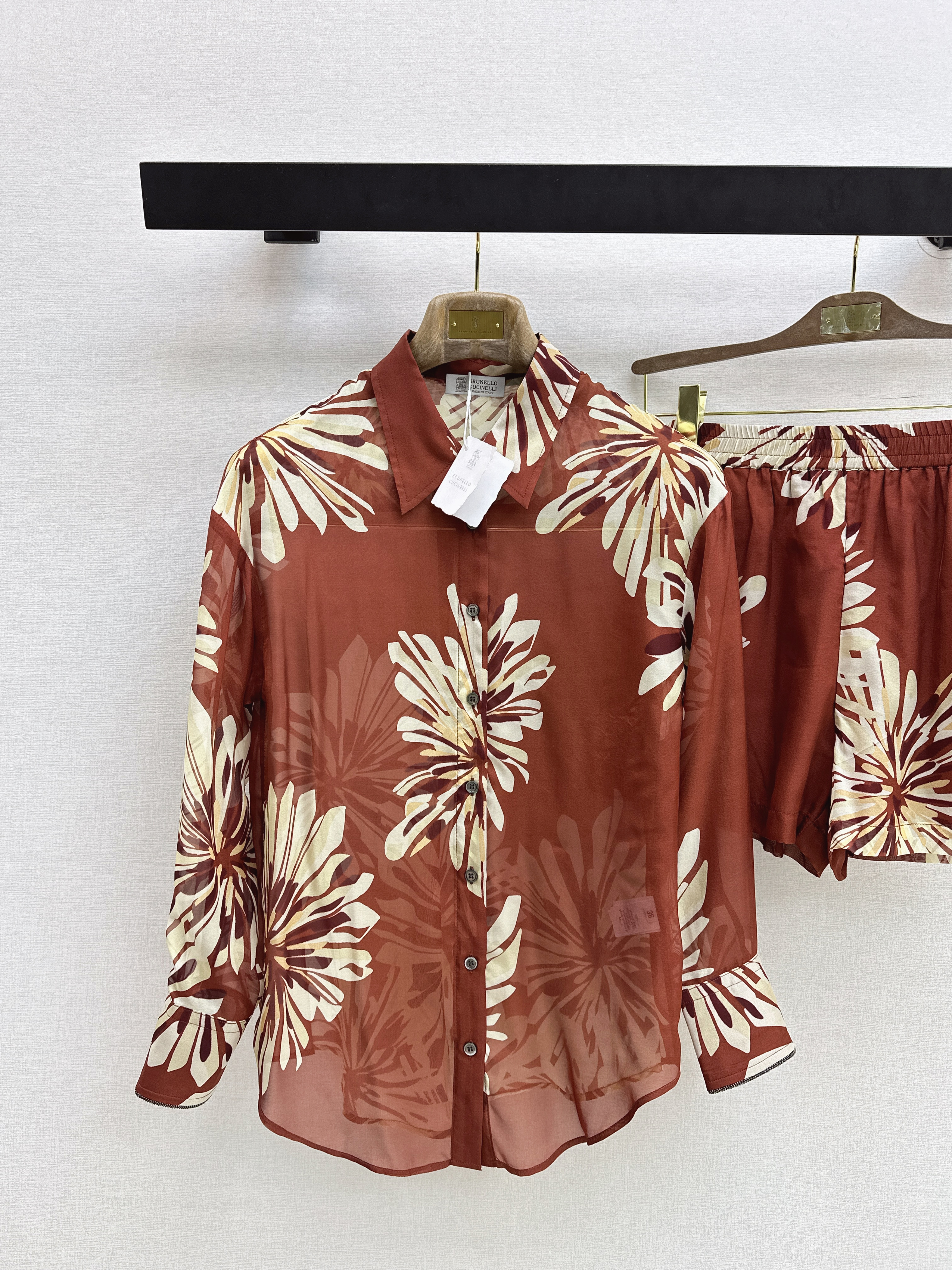 Brun 26ss print silk suit