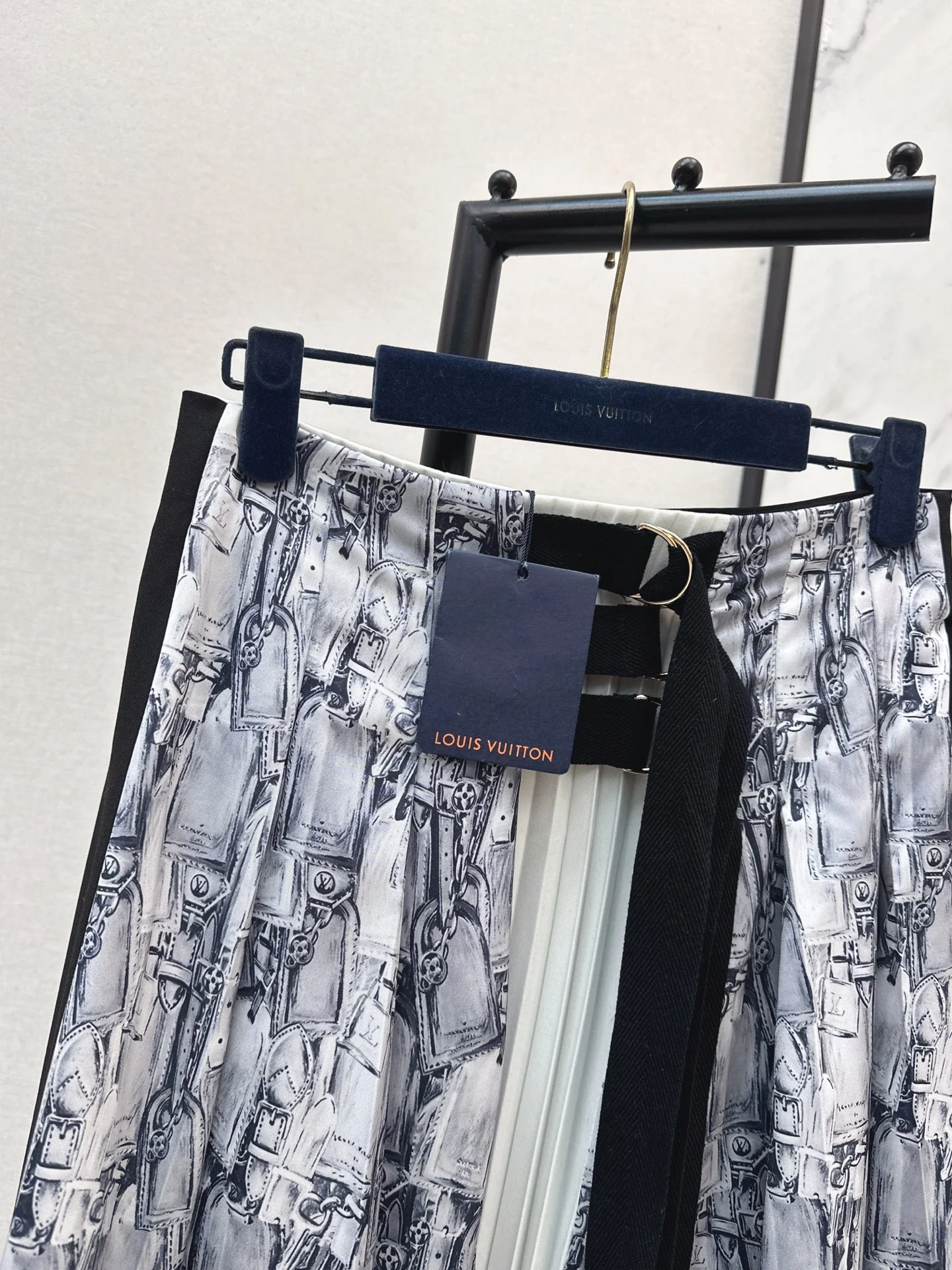 Louis 26ss print pleated skirts