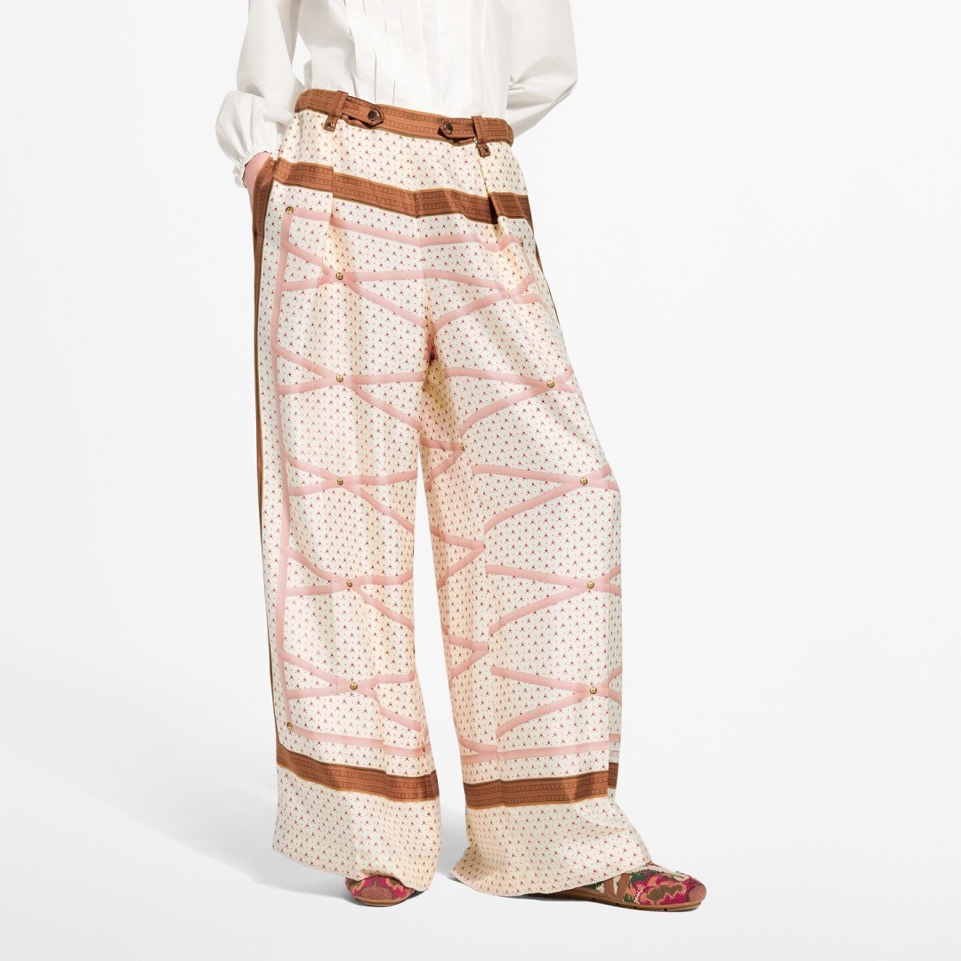 Loui 26ss print wide-leg pants
