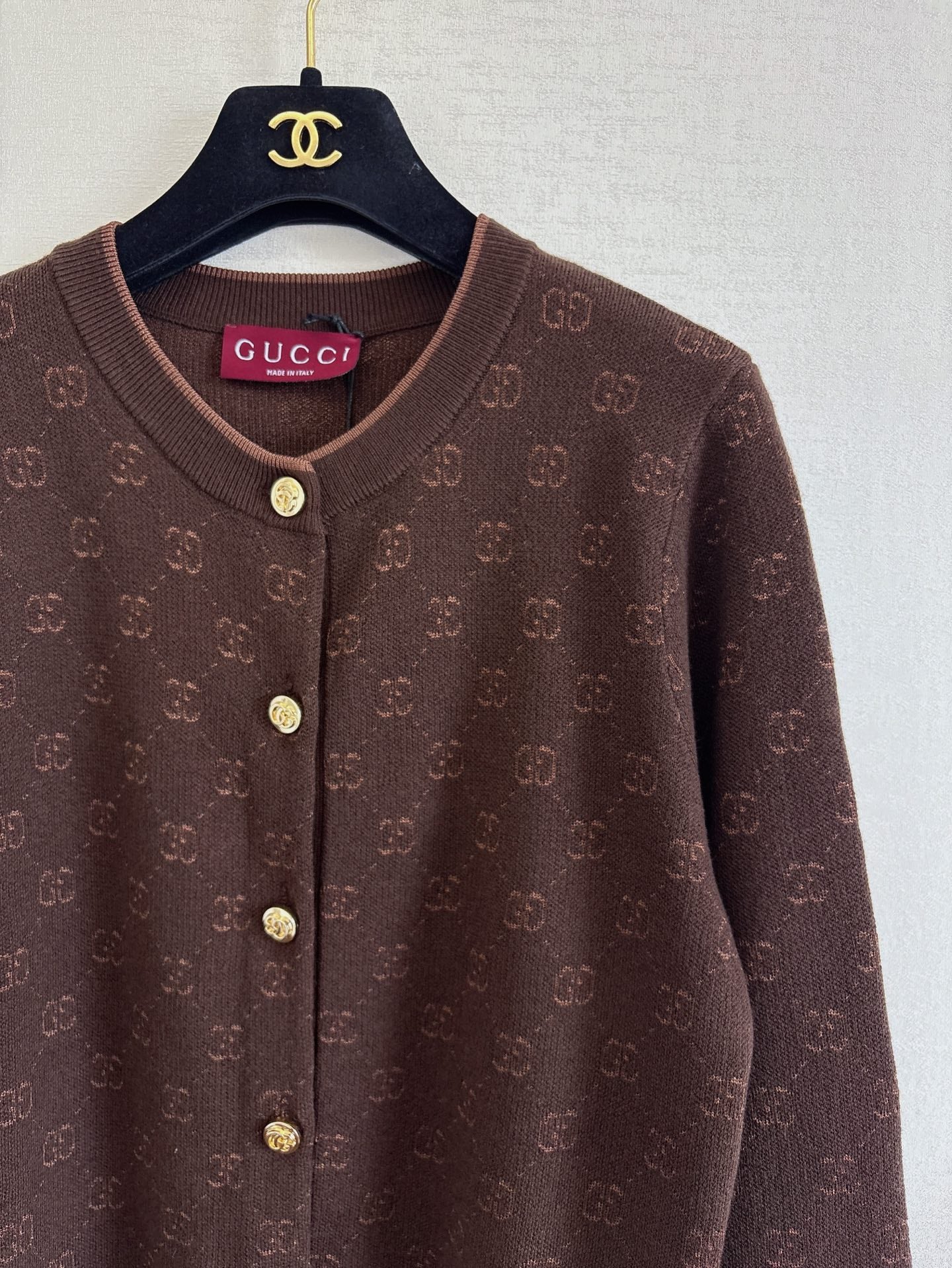 Guc 25fw jacquard cardigan