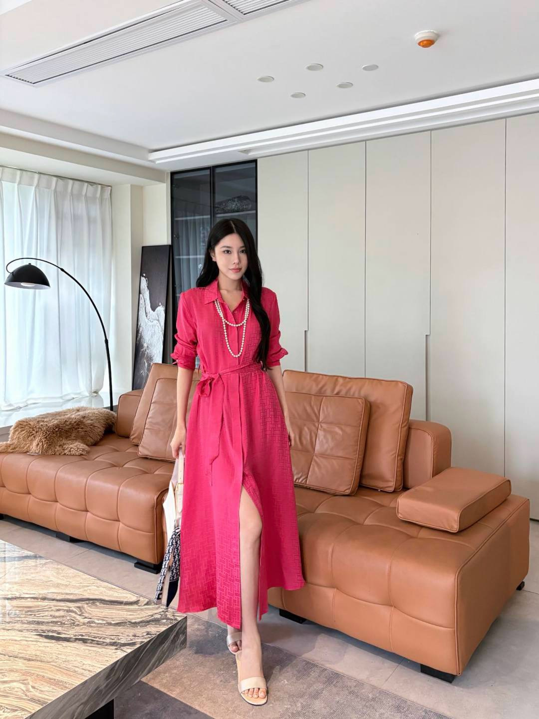 Her 26ss jacquard silk dress